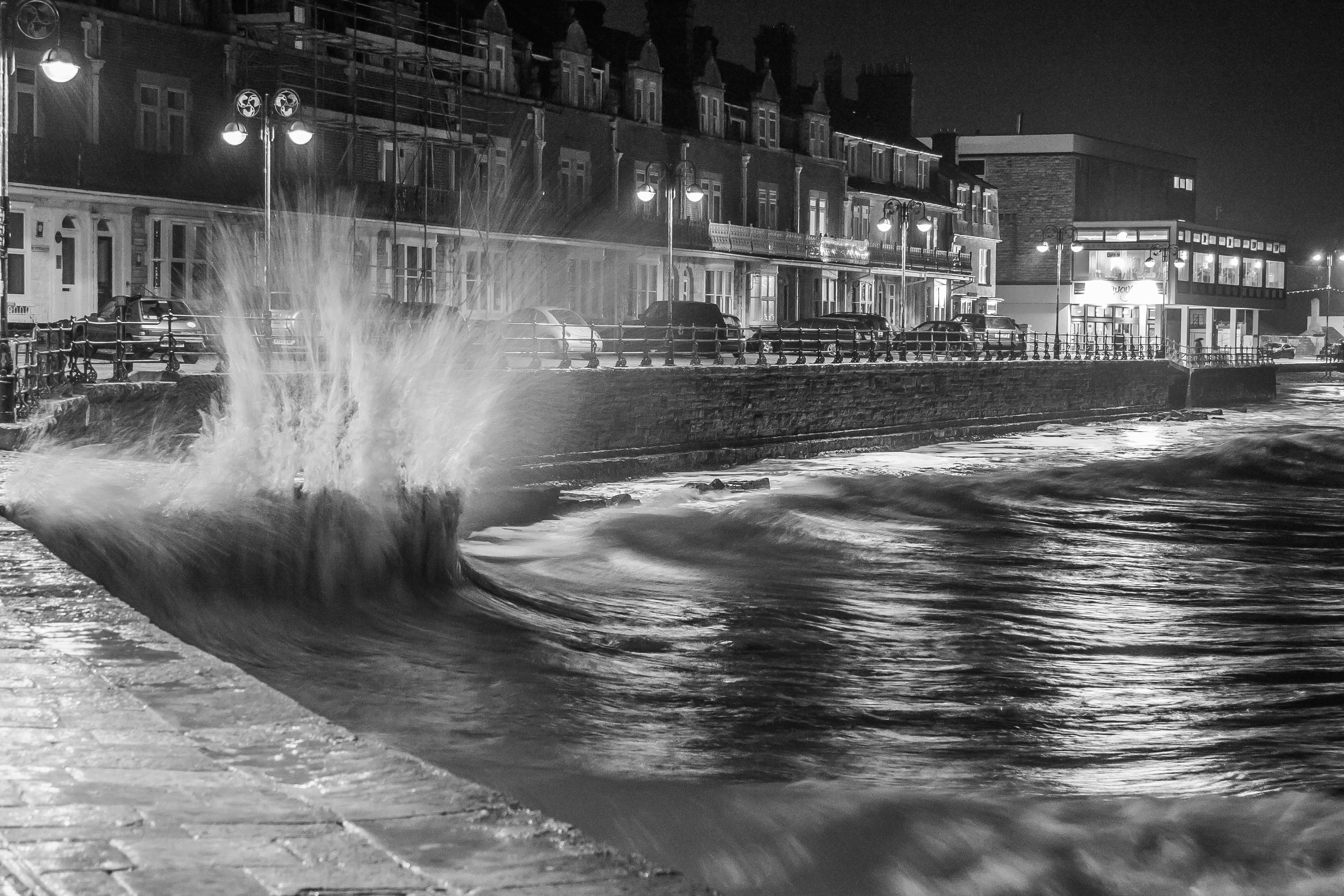 power in nature, water, sea, architecture, waterfront, transportation, built structure, splashing, outdoors, swanage, motion, long exposure, nautical vessel, HD Wallpaper