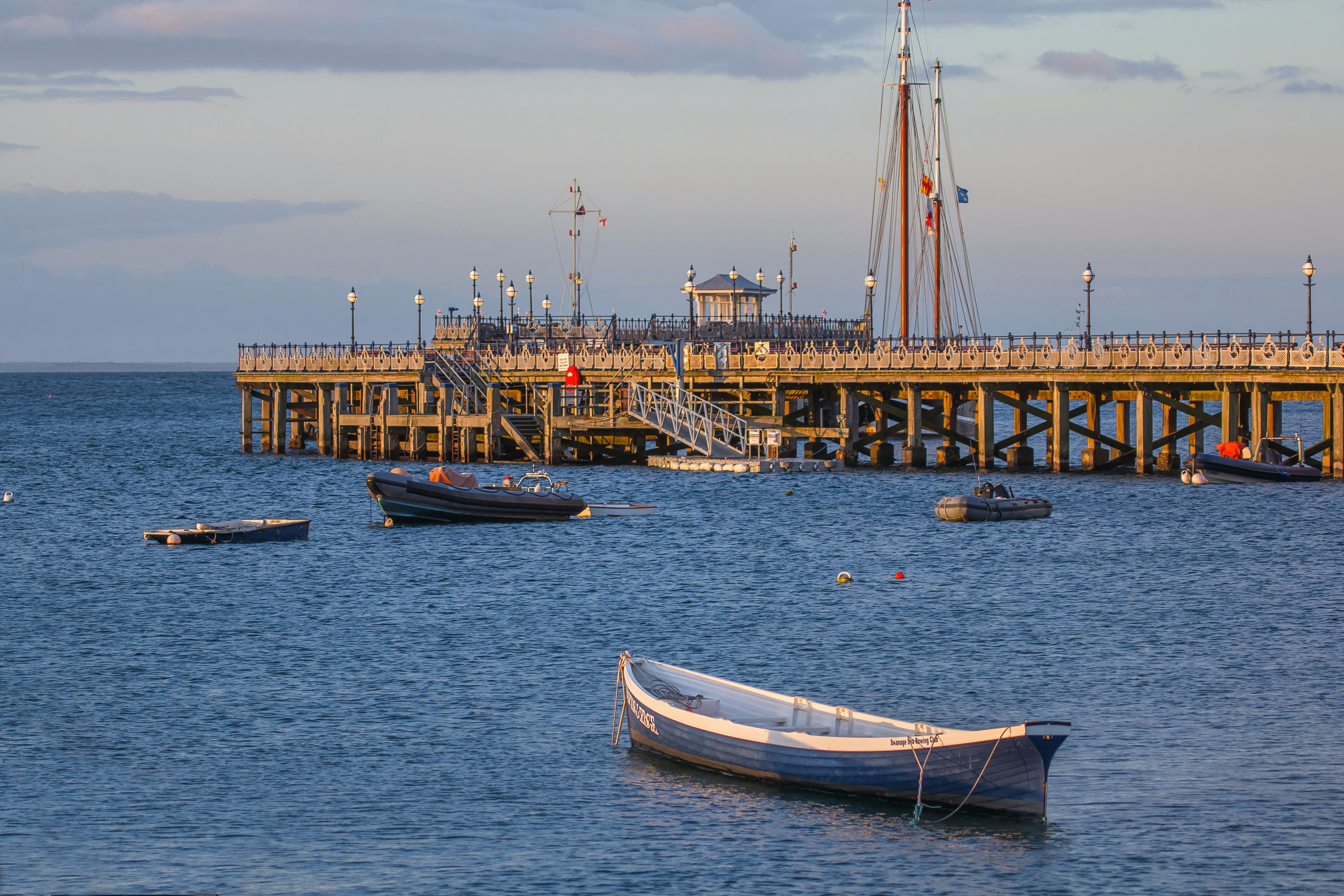 mode of transportation, sky, industry, outdoors, day, water, nature, 5K, waterfront, pier, built structure, ocean, swanage bay, no people, nautical vessel, HD Wallpaper