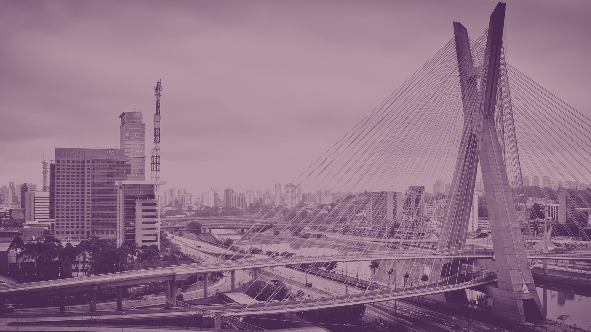 Brazil, road, bridge - man made structure, transportation, landscape, 1080P, travel destinations, no people, city, tower, outdoors, bridge, financial district, HD Wallpaper