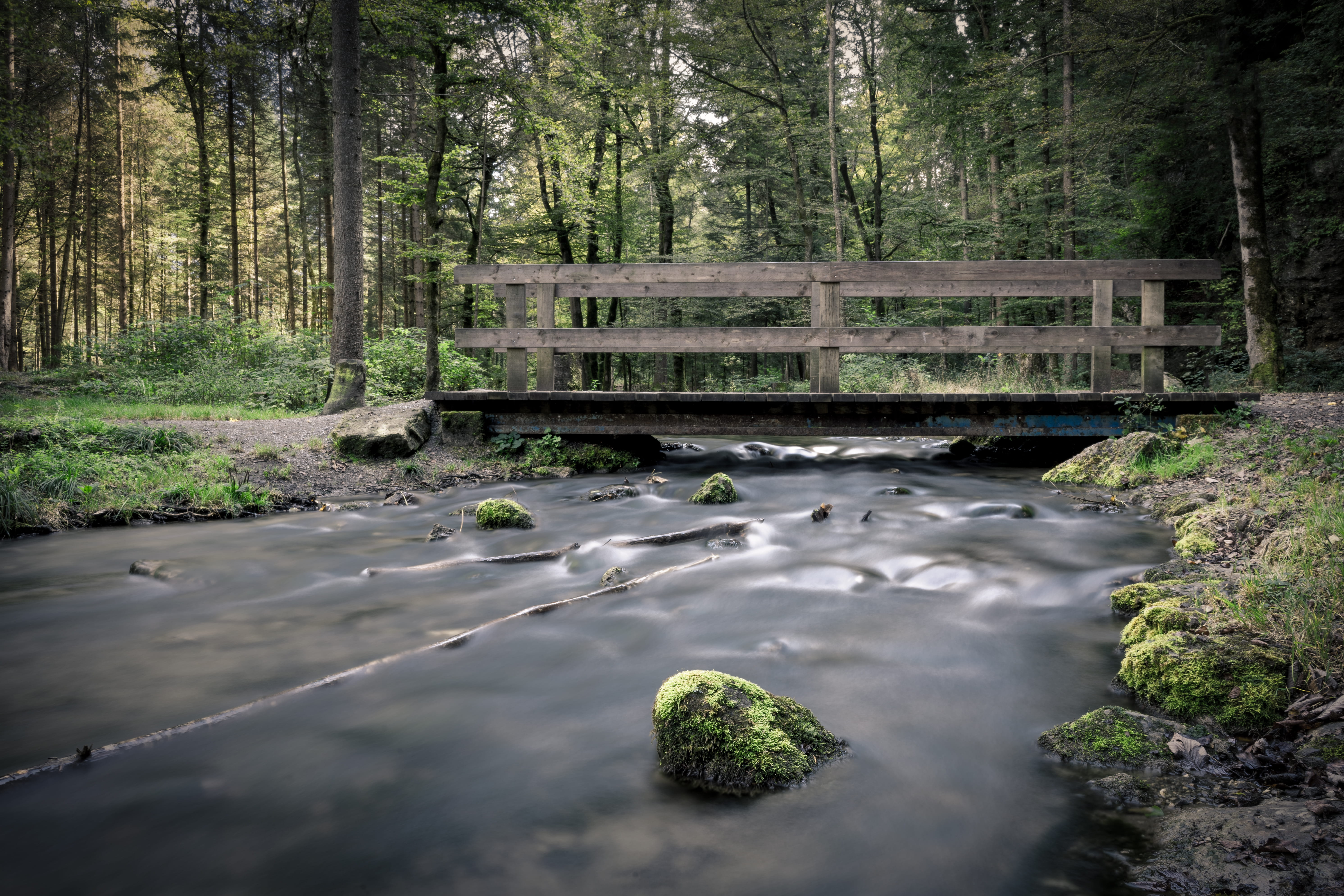 outdoors, flowing water, bridge - man made structure, switzerland, light, beauty in nature, 5K, leafs, guntelsey, long exposure, smooth, land, growth, HD Wallpaper