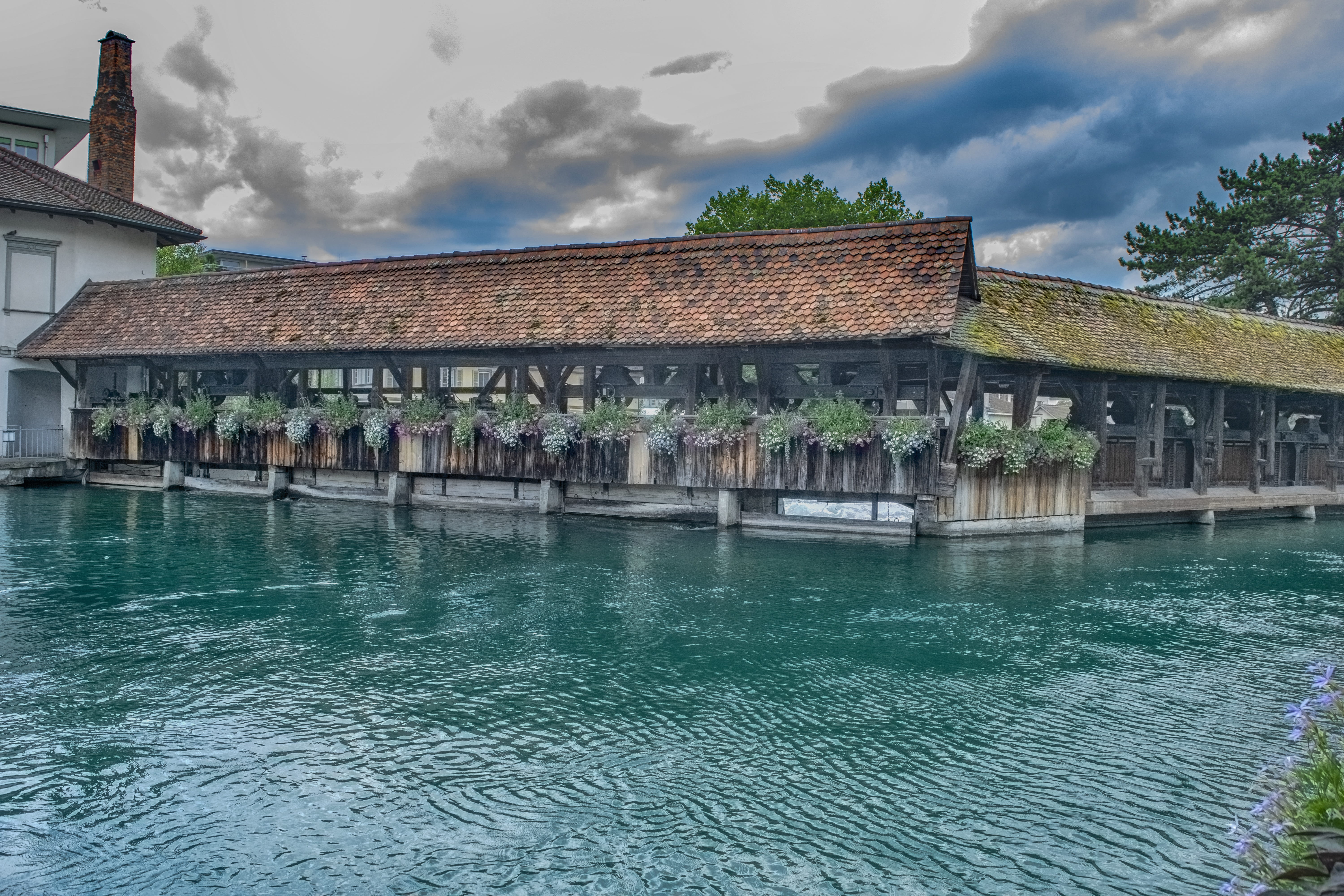 outdoors, sky, city, river, afternoon, nature, building exterior, cloud - sky, day, thun, built structure, travel destinations, no people, architecture, HD Wallpaper