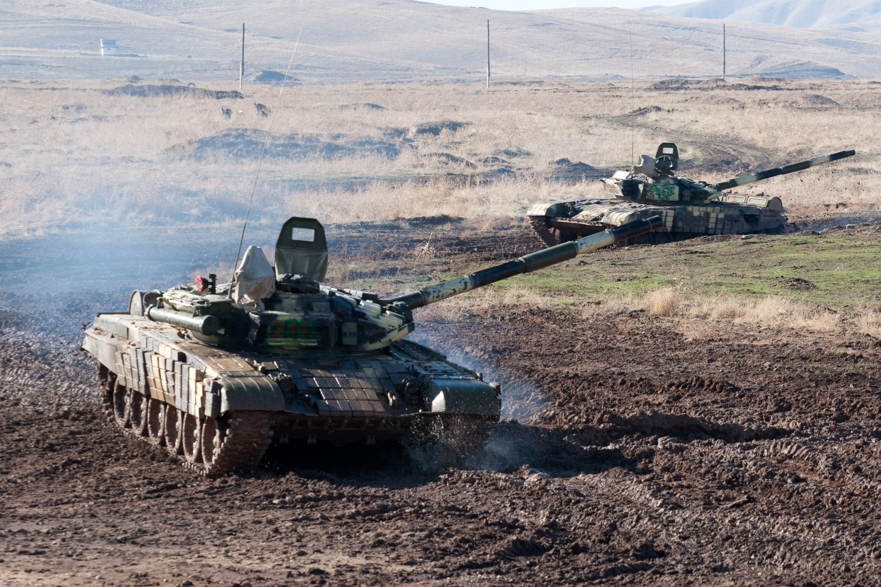 the foothills, improved, rocket, T-72B, complex, enhanced armor, dirt, road, 125 mm, 9К120, managed, weapons, battle tanks, 2K, gun, andquot;Svir, HD Wallpaper