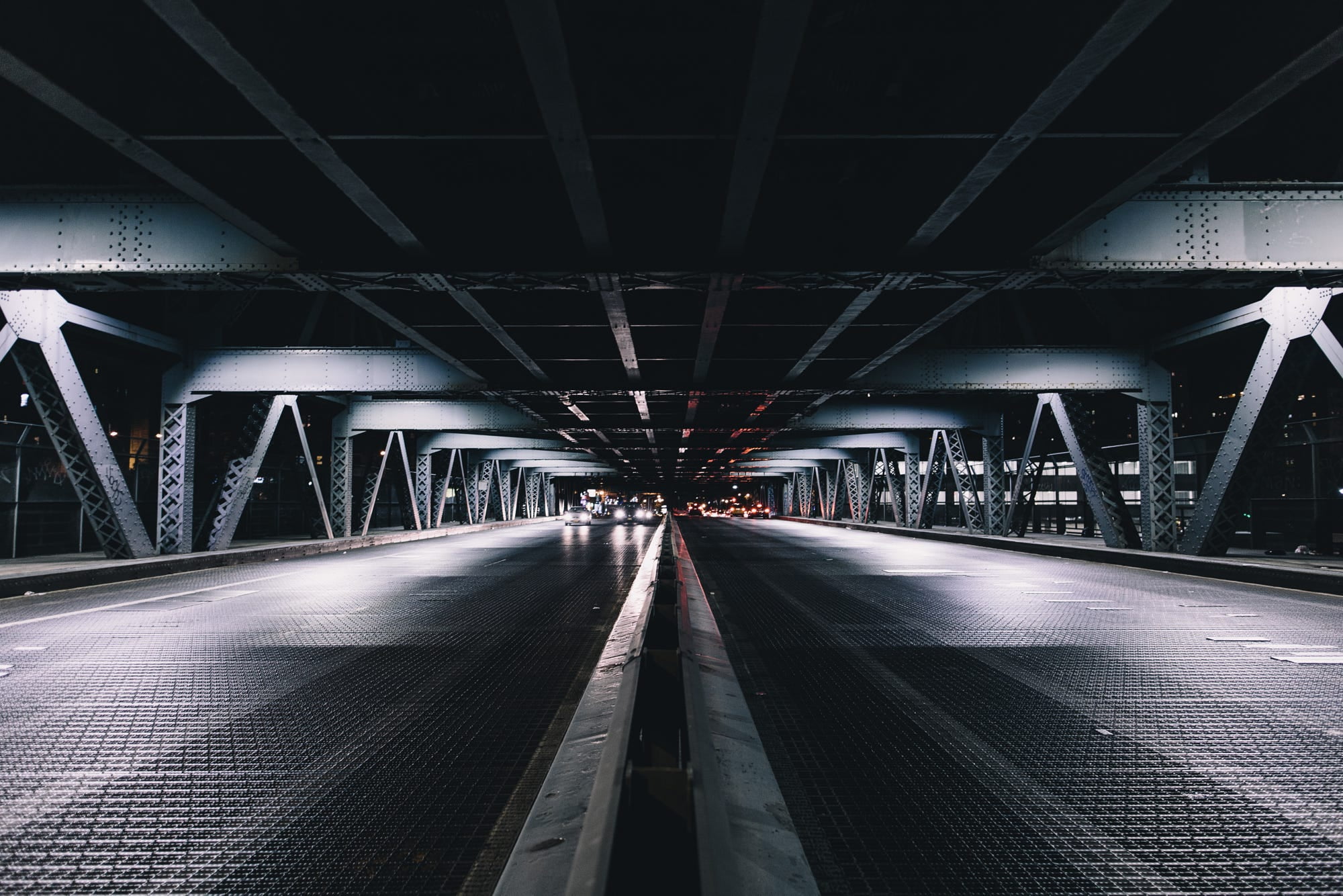 metal, architecture, indoors, built structure, vanishing point, mode of transportation, ceiling, New York City, the way forward, connection, lights, road, HD Wallpaper