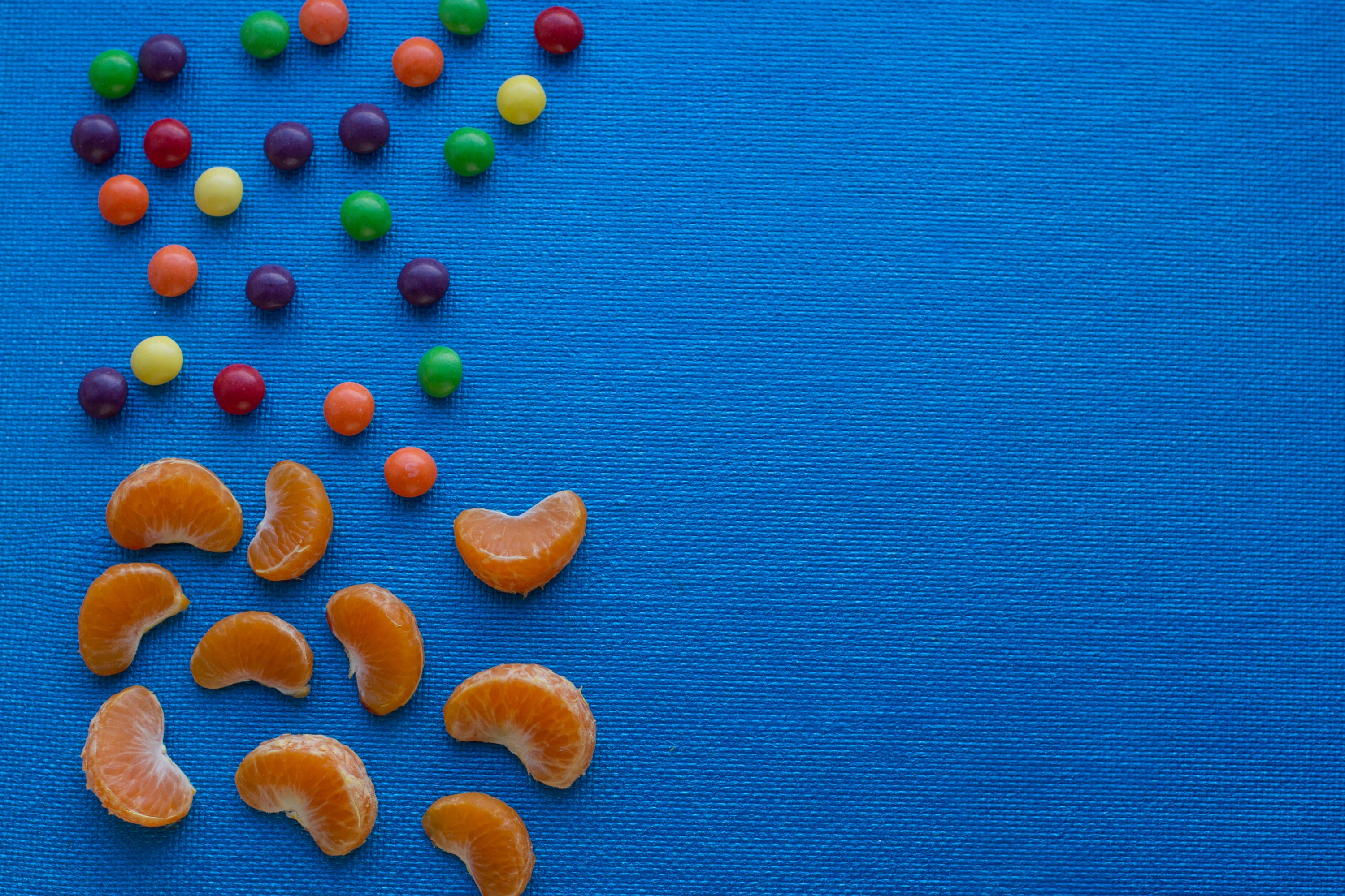 no people, background, colorful, design, multi colored, studio shot, creativity, funny, delicious, fun, tasty, mandarin, eat, sweet, cartoon, variation, HD Wallpaper