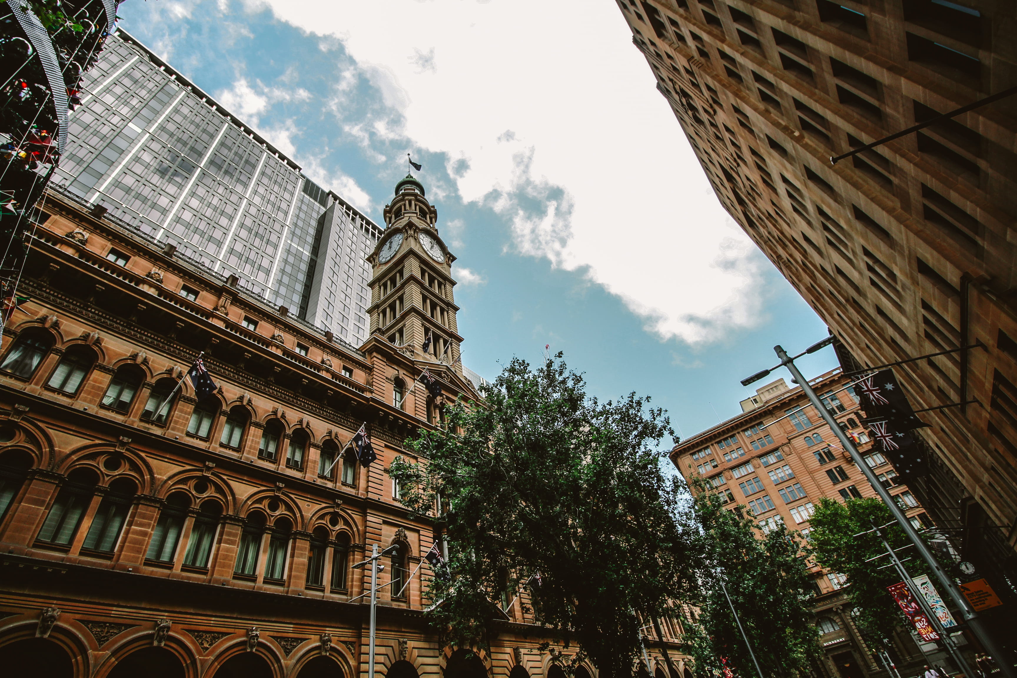 outdoors, sydney, 2K, tall - high, day, building exterior, buildings, ornate, city, hyde park, building, urban, cloud - sky, tree, windows, landmark, street, HD Wallpaper