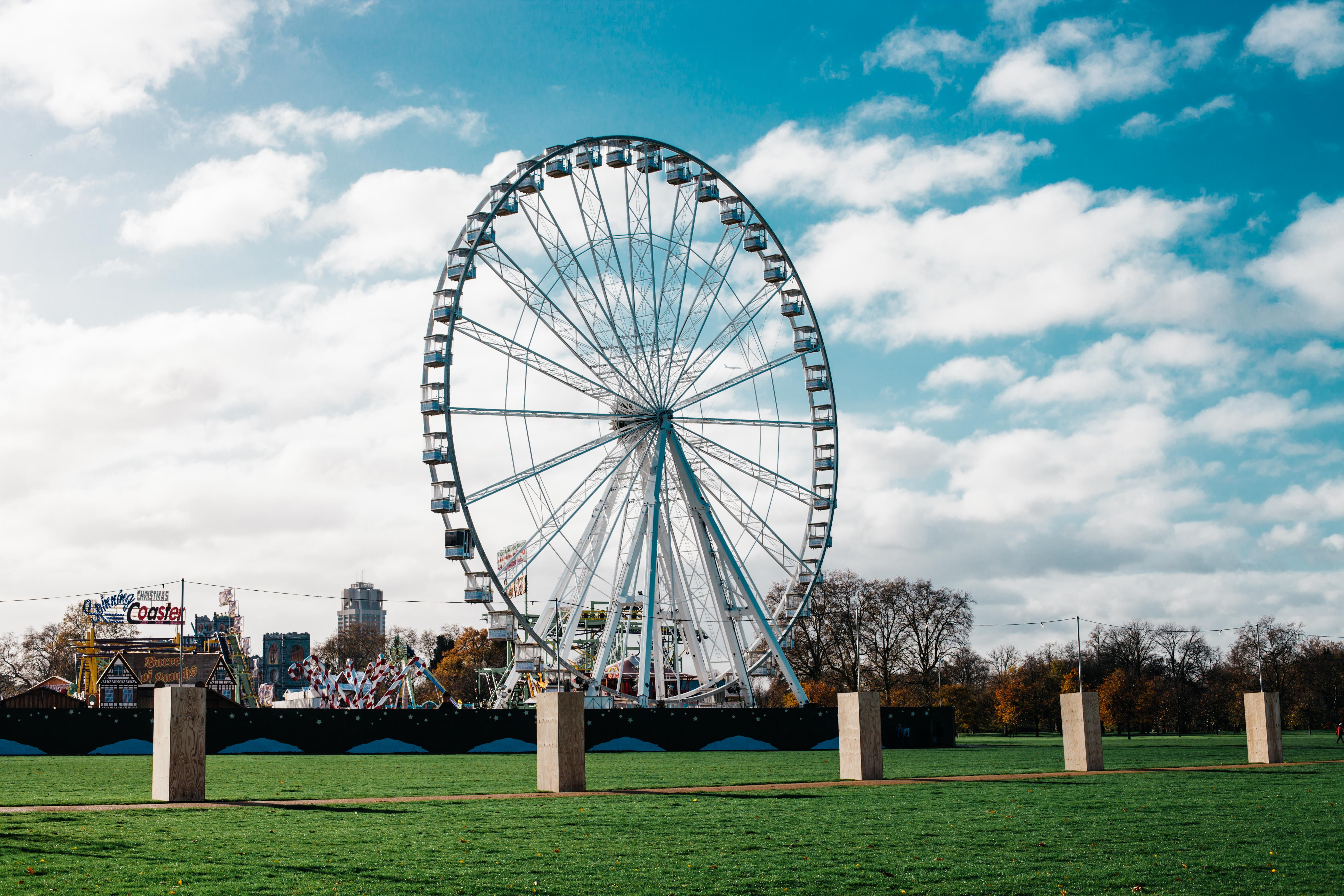 garden, no people, built structure, plant, amusement park, circle, geometric shape, large, 5K, fairground, nature, tree, shape, building exterior, sky, HD Wallpaper