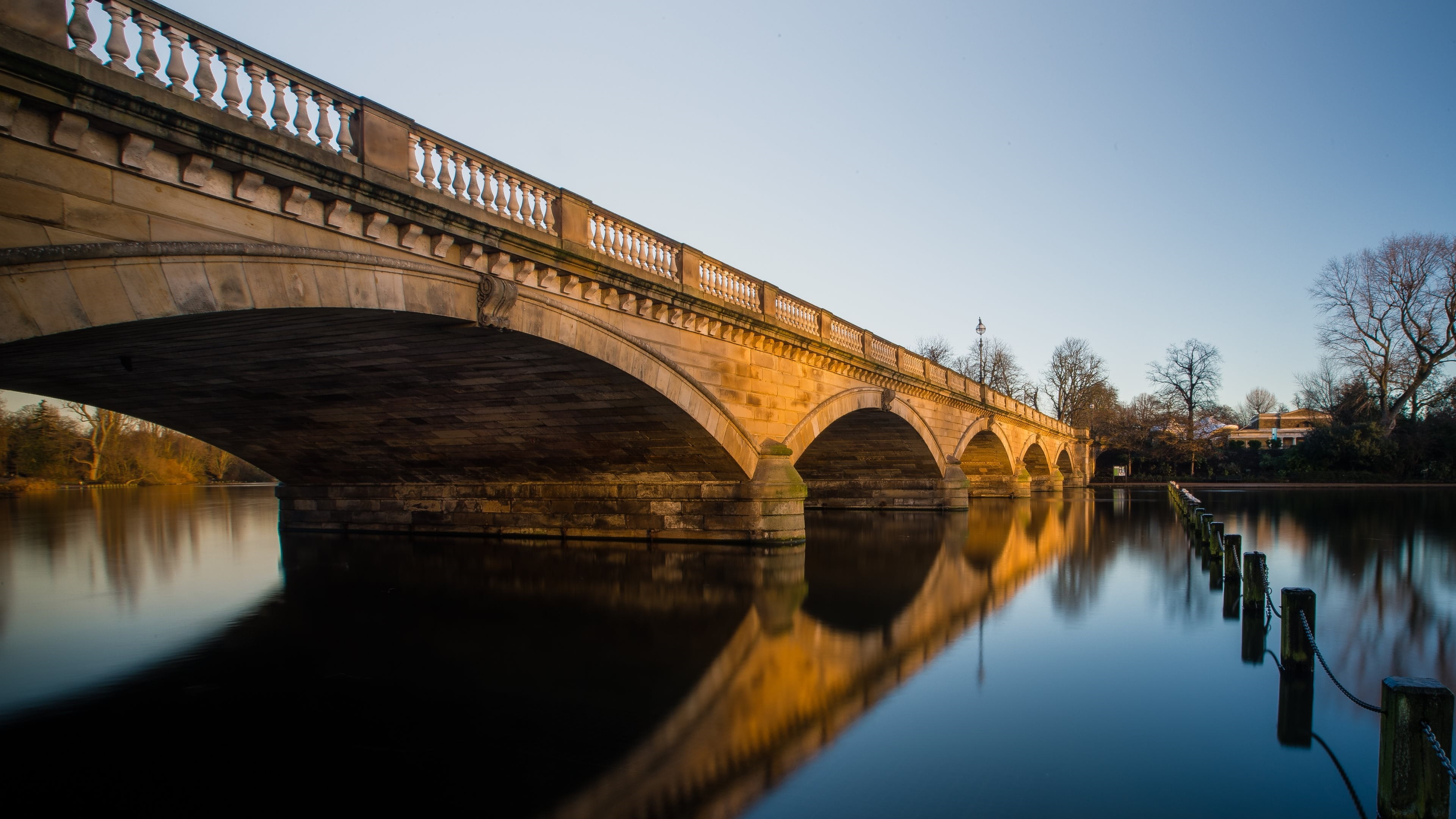 arch, day, 4K, london, built structure, england, no people, city, morning, architecture, tree, clear sky, nature, arched, reflection, hyde park, europe, HD Wallpaper