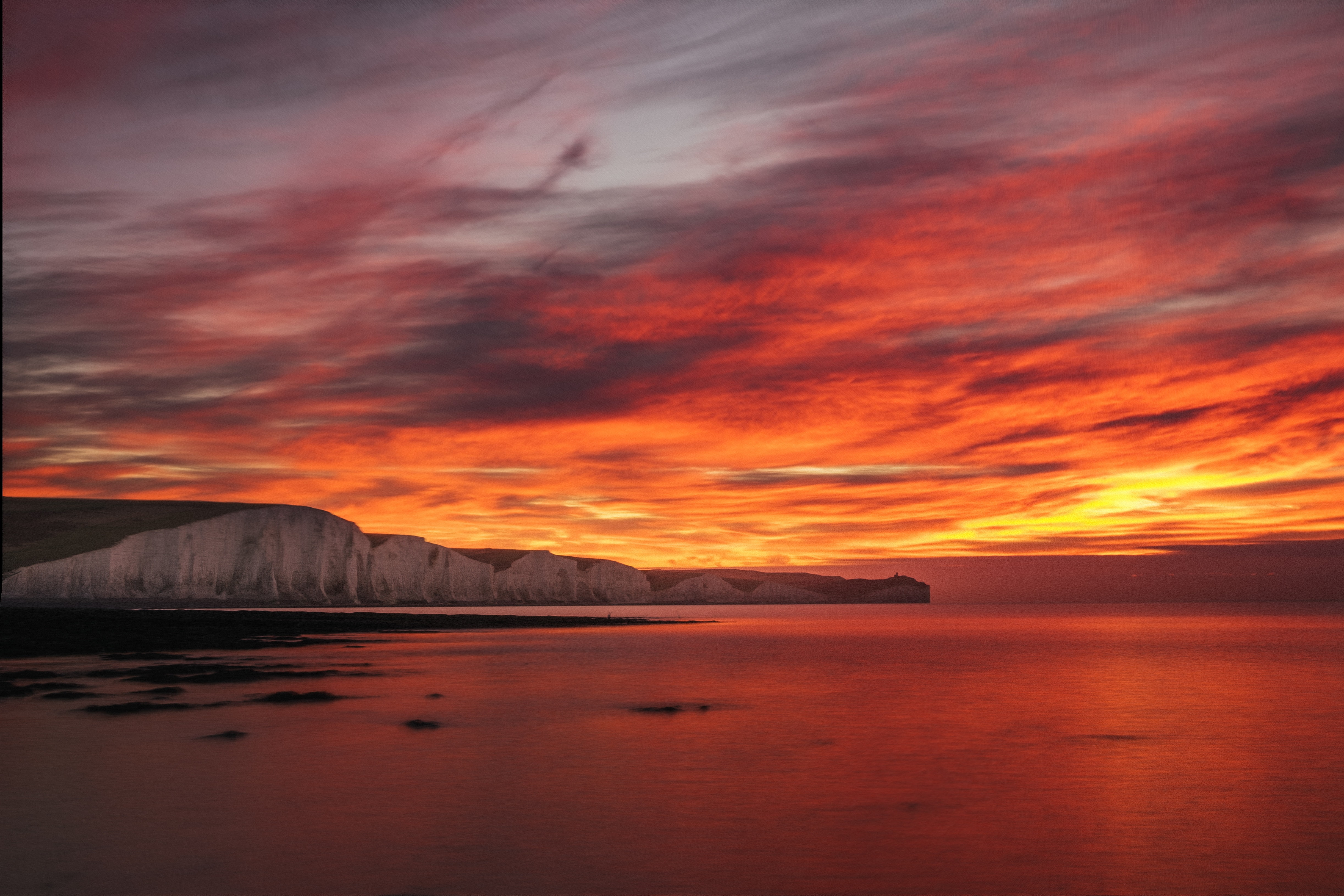 4K, uplands, sky, skyline, dawn, HD Wallpaper