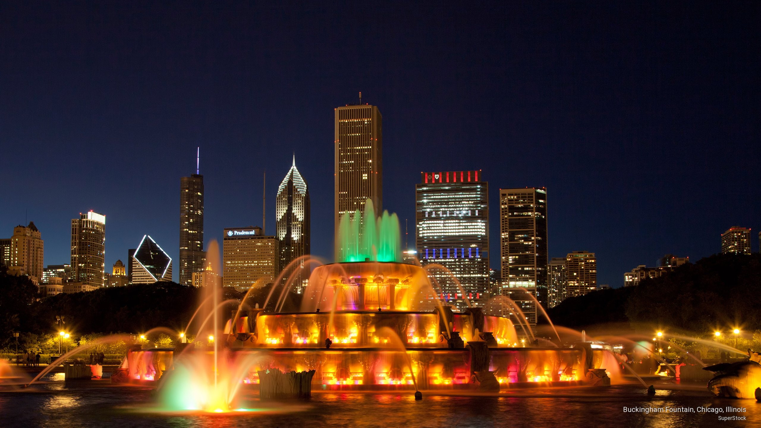 fountain, Architecture, chicago, 2K, buckingham, illinois, HD Wallpaper