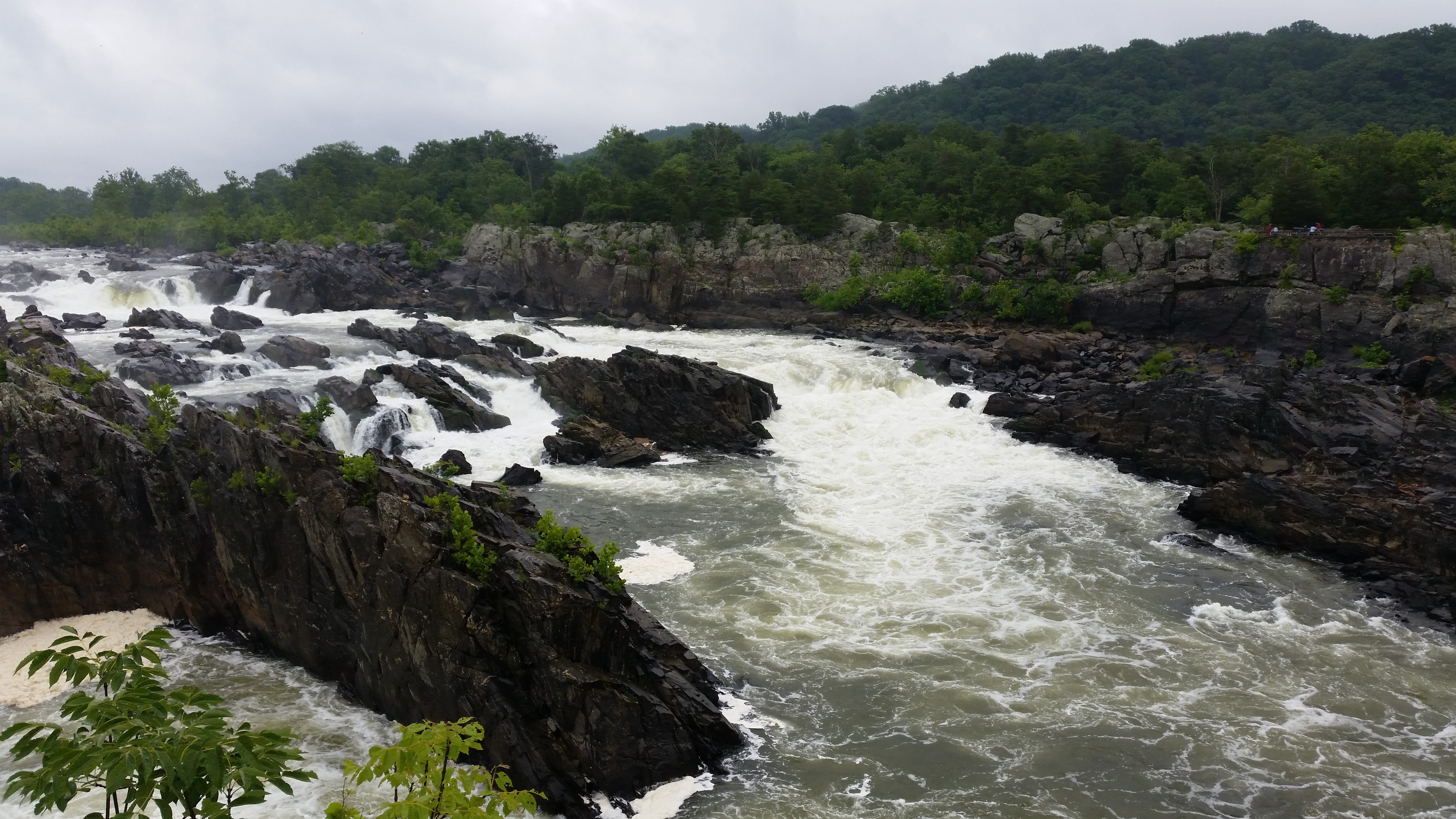 outdoor, beauty in nature, potomac river, fall, national, land, plant, tranquil scene, cloud - sky, rainy day, power in nature, forest, rock - object, rock, HD Wallpaper