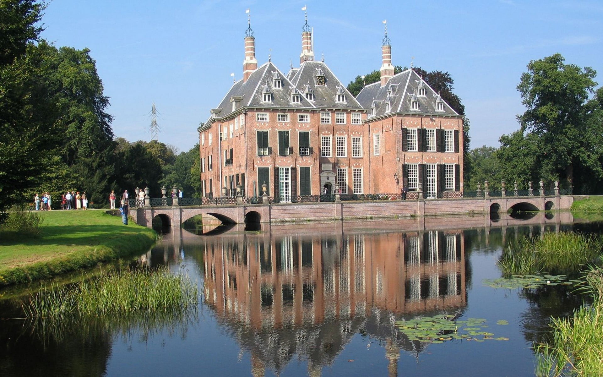 tourism, netherlands, park - Man Made Space, beautiful, lake, day, europe, castle, built Structure, pond, building Exterior, reflection, brown, history, HD Wallpaper