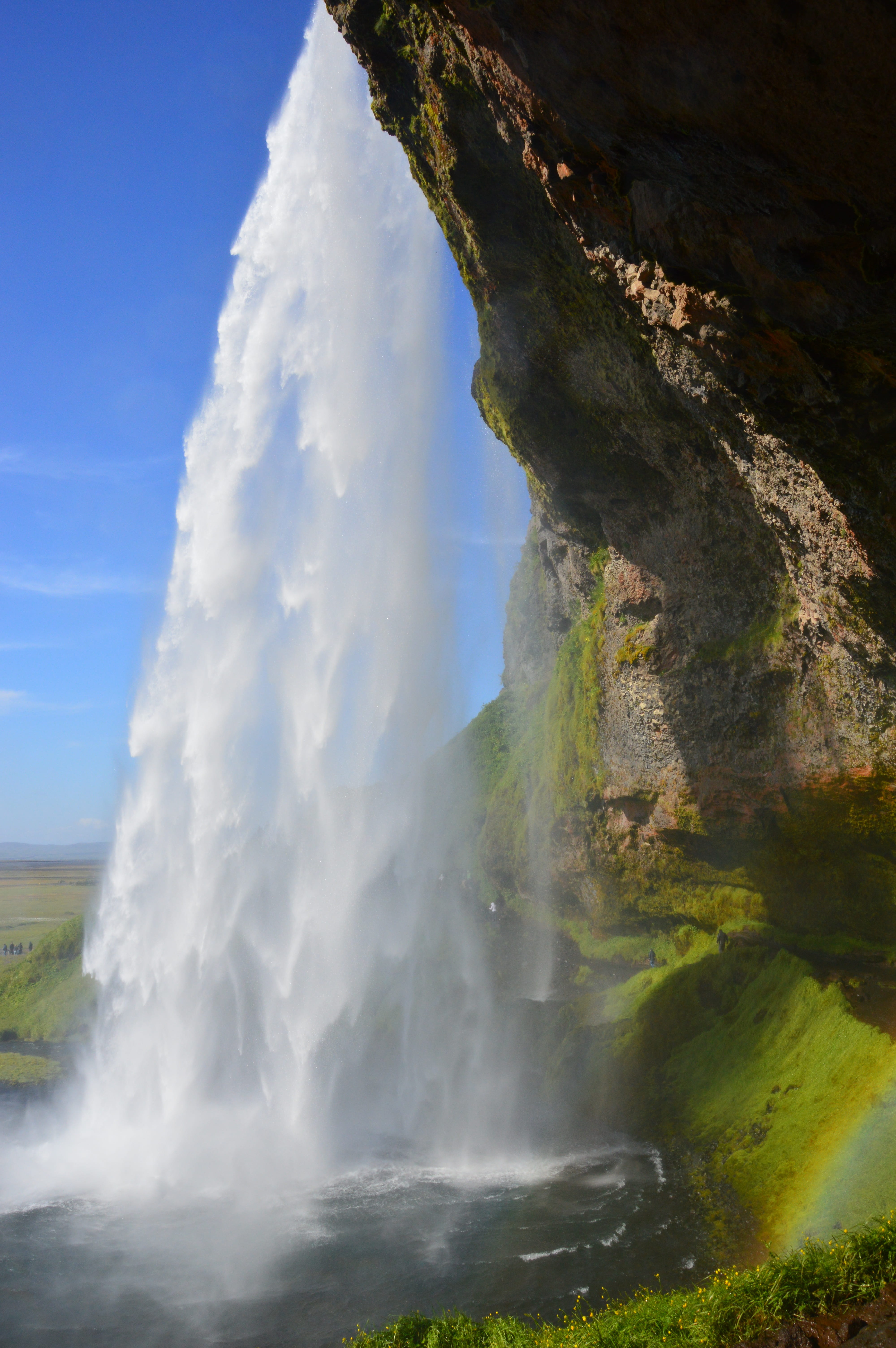 photography, time, sea, water, no people, flowing, nature, 5K, rock, power in nature, sky, blurred motion, iceland, landscape, godafoss, outdoors, geology, Phone HD Wallpaper