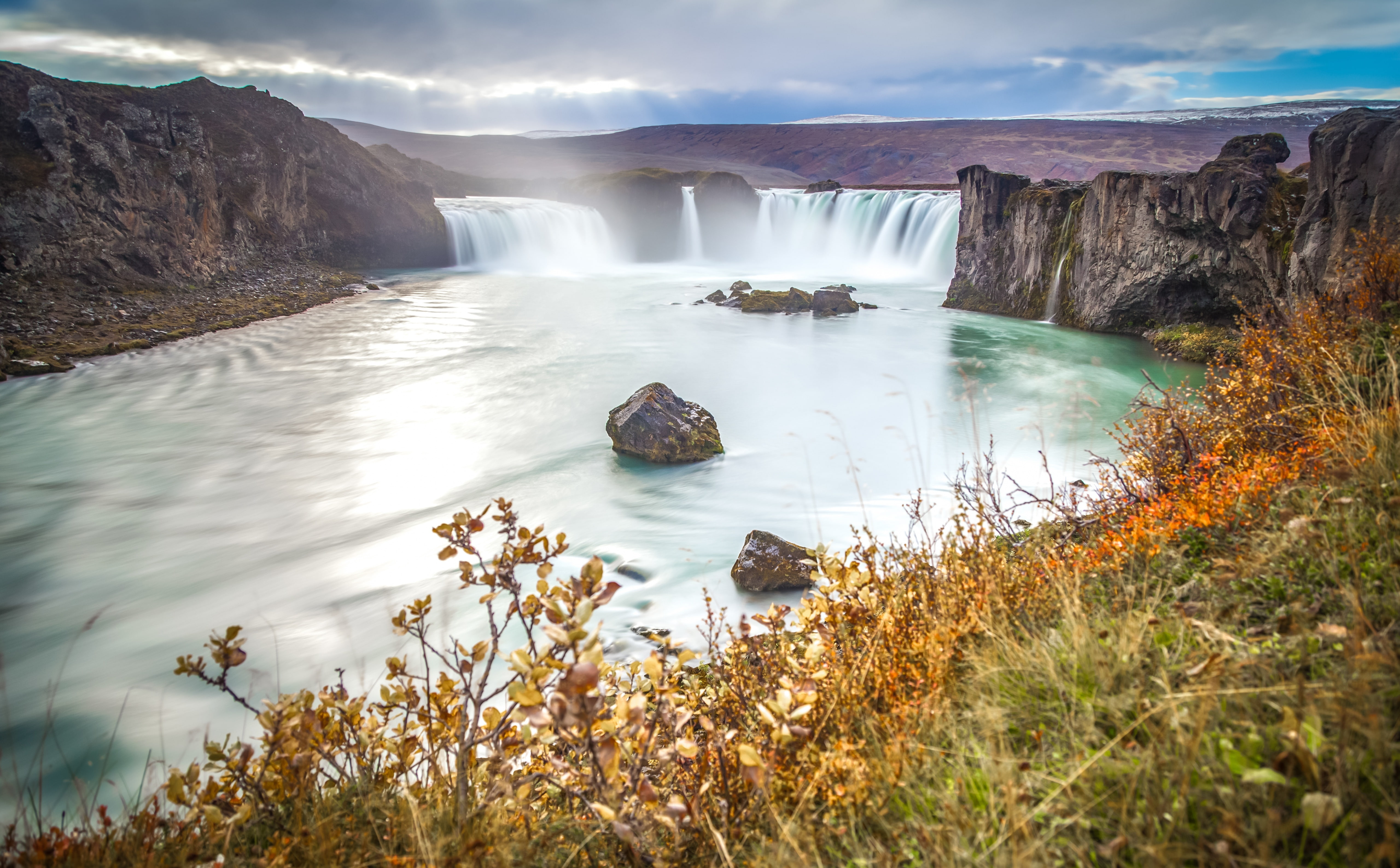 idyllic, tranquility, flowing water, Scenery, tranquil scene, plant, scenics - nature, green, Nature, water, landmarks, outdoors, Travel, Volcanic, long exposure, HD Wallpaper