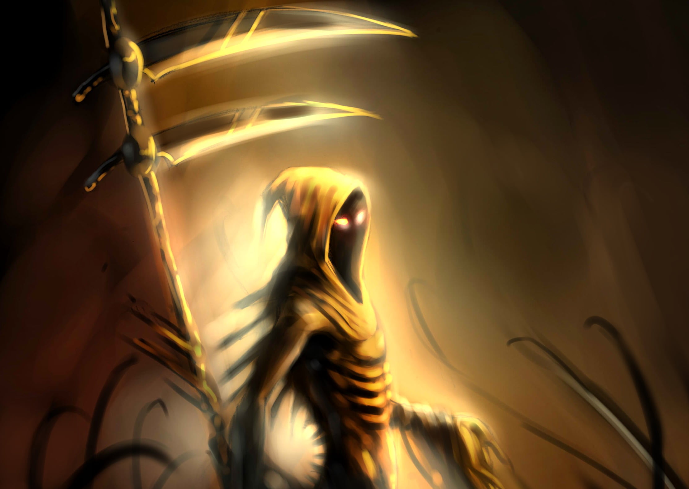 Reapers, gold, statue, no people, human representation, history, art and craft, creativity, the past, sculpture, craft, representation, angel, Grim Reaper, HD Wallpaper