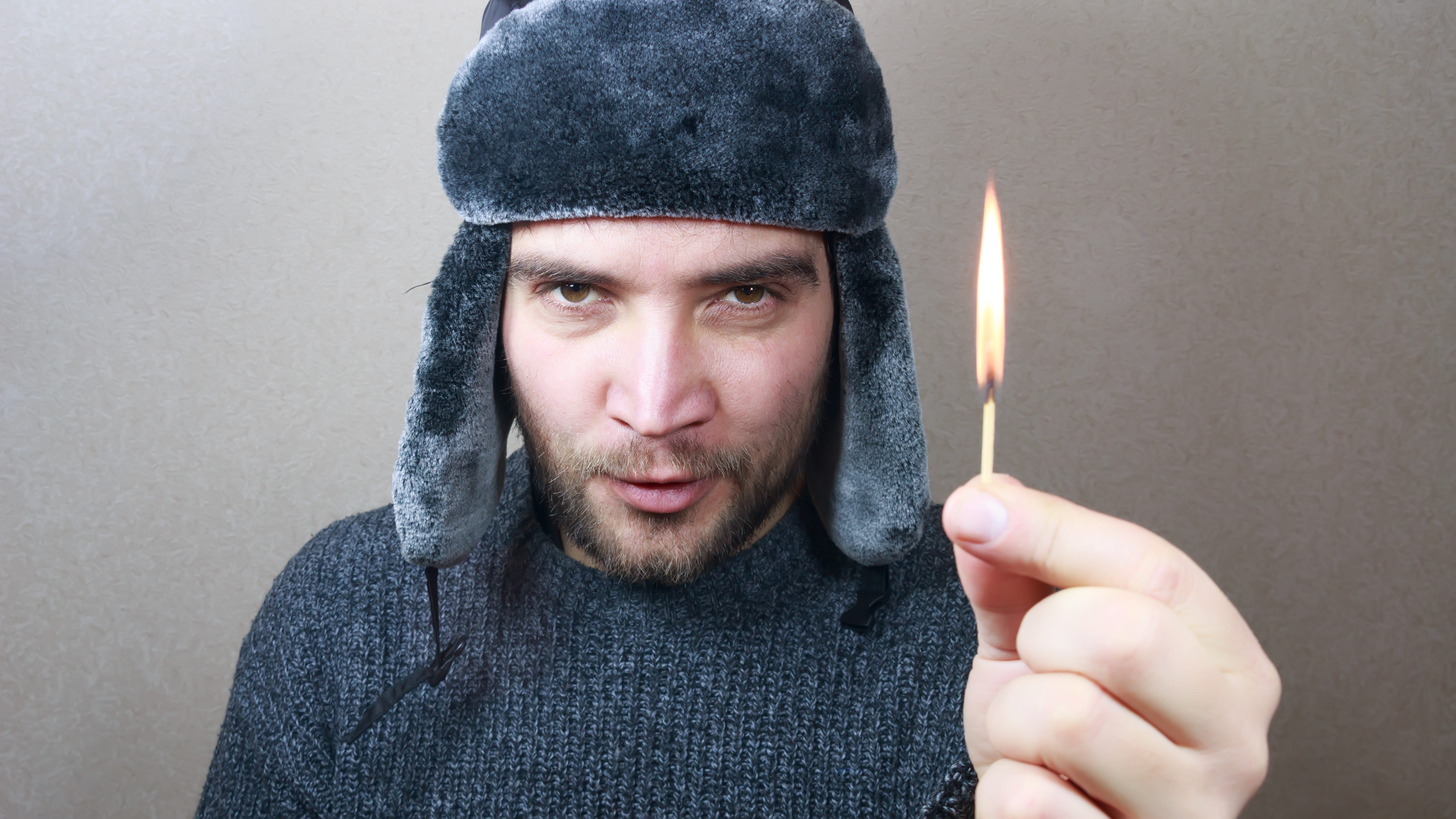 man, cold, background, model, gray, firewood, cool, one, hood - clothing, 5K, adult, young, fire, standing, adults, clothing, person, season, december, HD Wallpaper