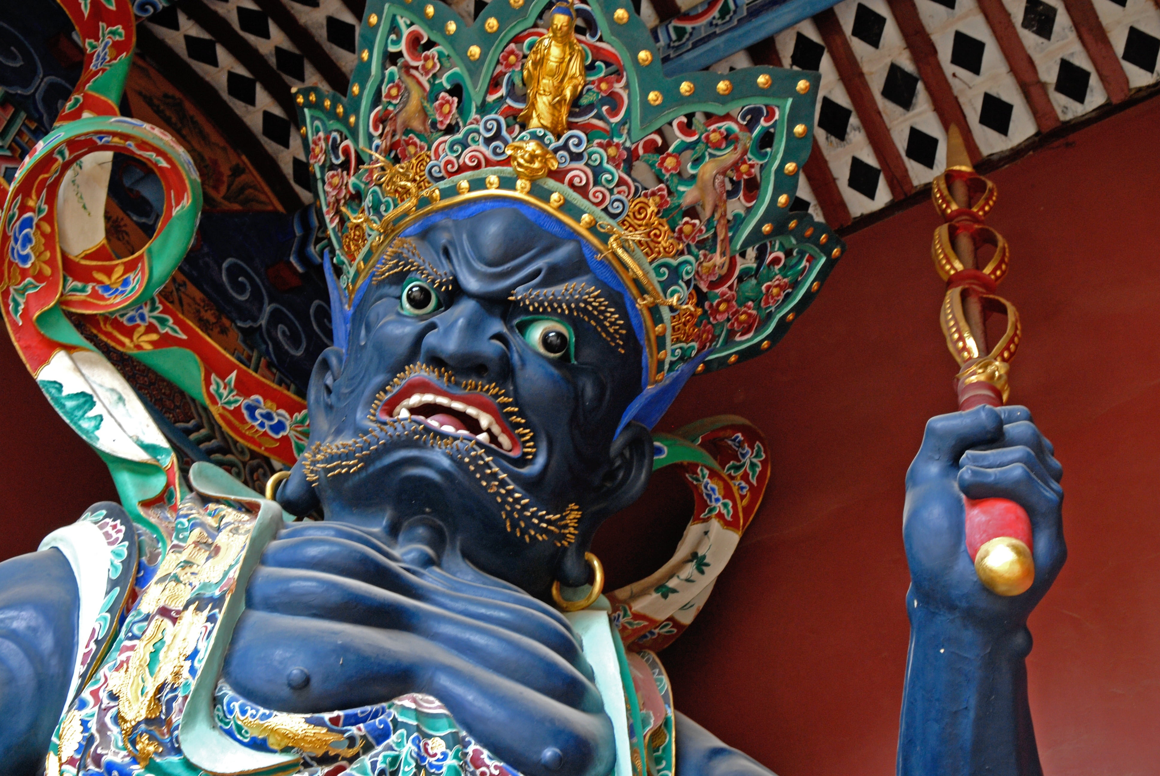 representation, place of worship, architecture, west mountain, art and craft, religion, ornate, human representation, male likeness, china, craft, kunming, HD Wallpaper