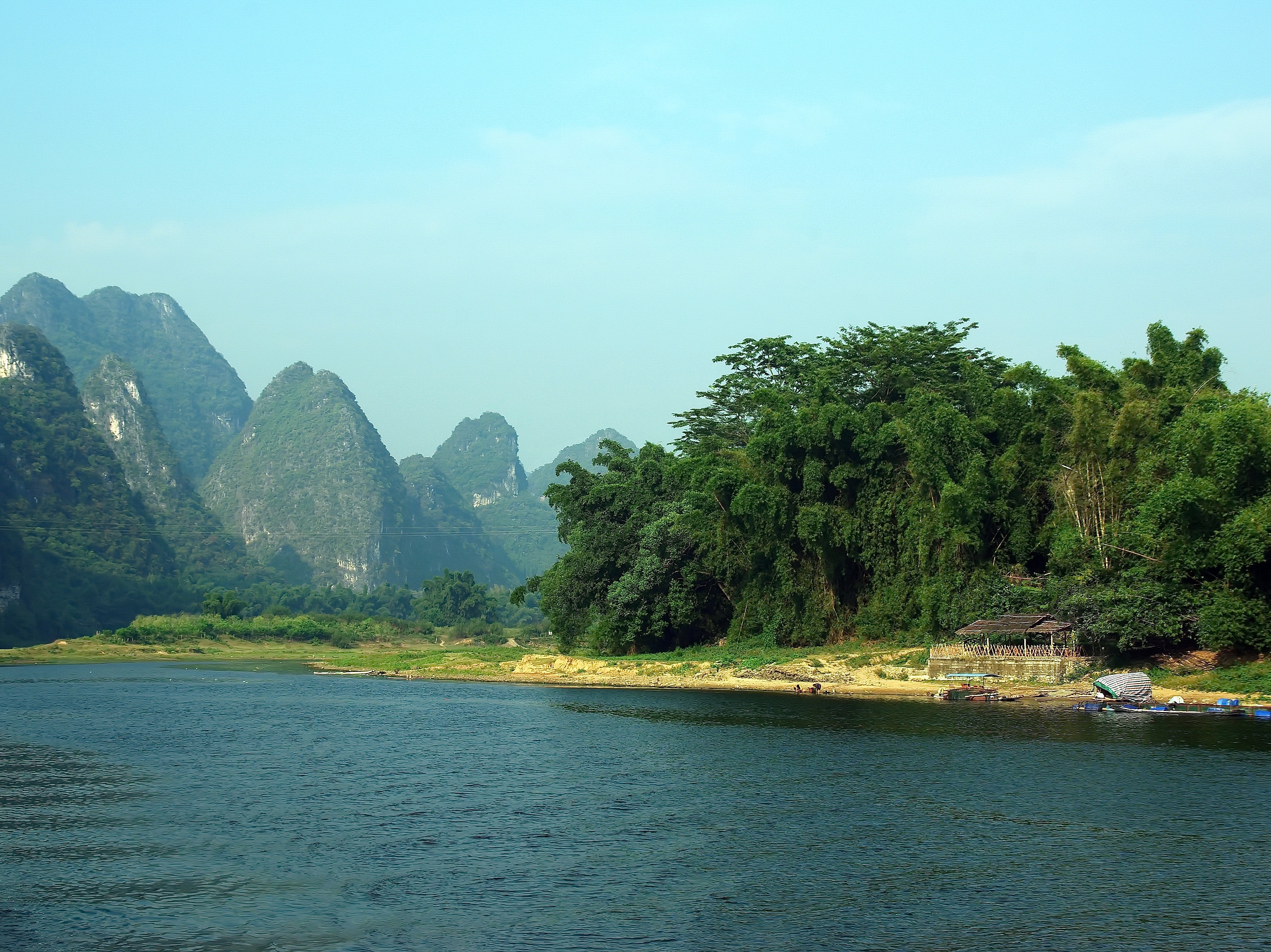 green color, sky, fisherman, waterfront, mountain, valley, no people, tranquility, nimbuses, non-urban scene, idyllic, river, tranquil scene, landscape, HD Wallpaper