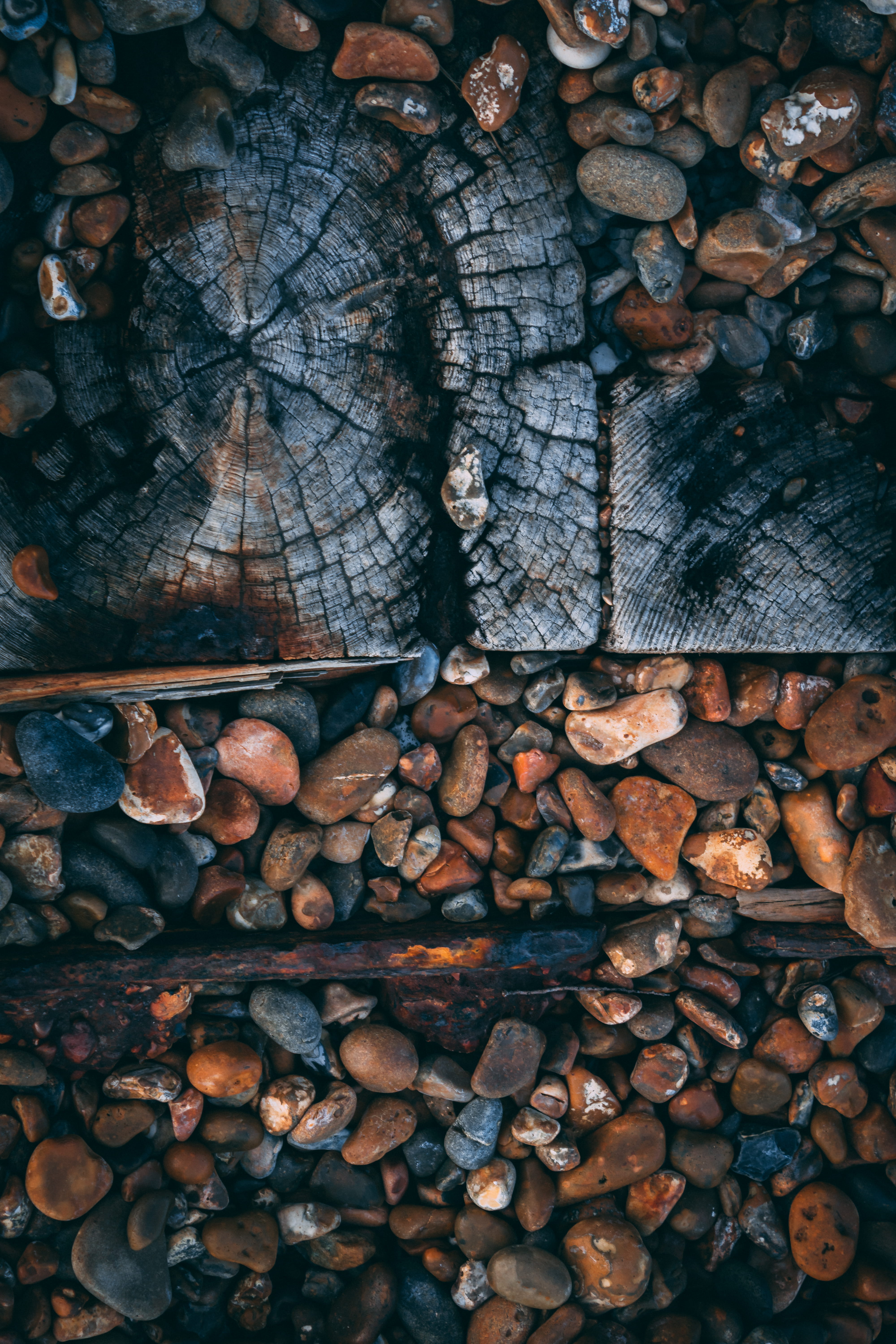 sea worn wood, sea side, hardwood, backgrounds, deforestation, pebble, stack, wood - material, washed out wood, rubble, lumber, large group of objects, Phone HD Wallpaper