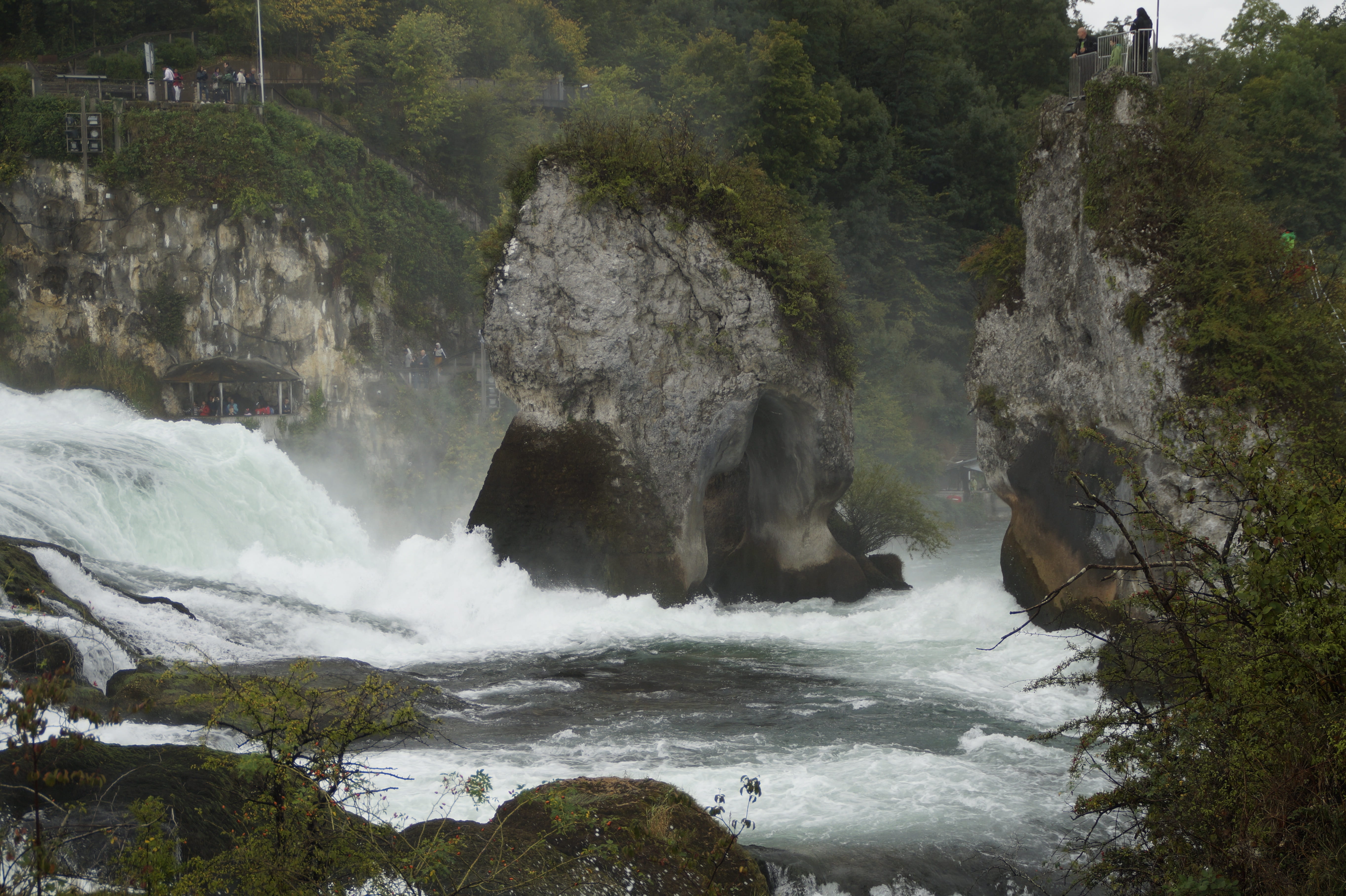 flowing water, blurred motion, rock formation, tree, power, murmur, rock - object, long exposure, day, environment, nature, plant, water masses, outdoors, HD Wallpaper