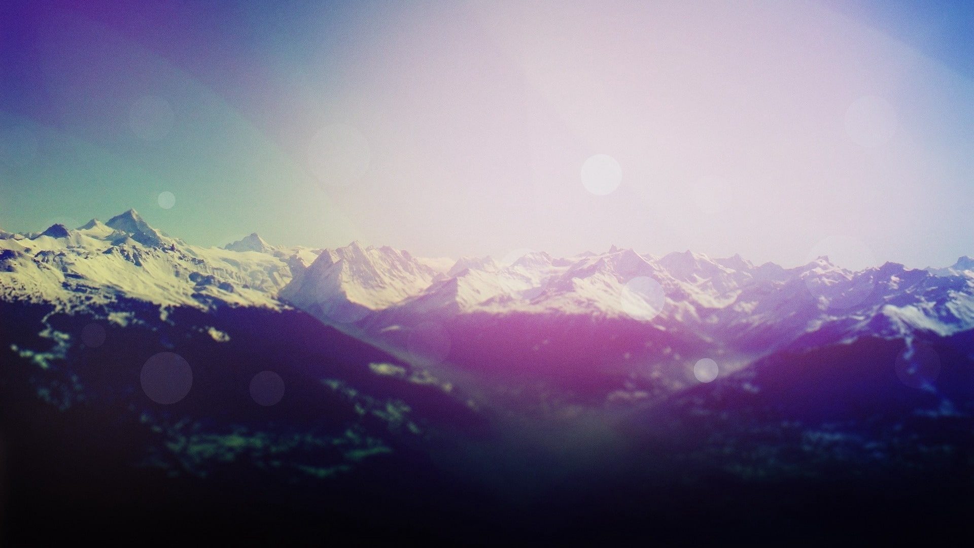1080P, reflections, light, mountains, height, patches of light, HD Wallpaper