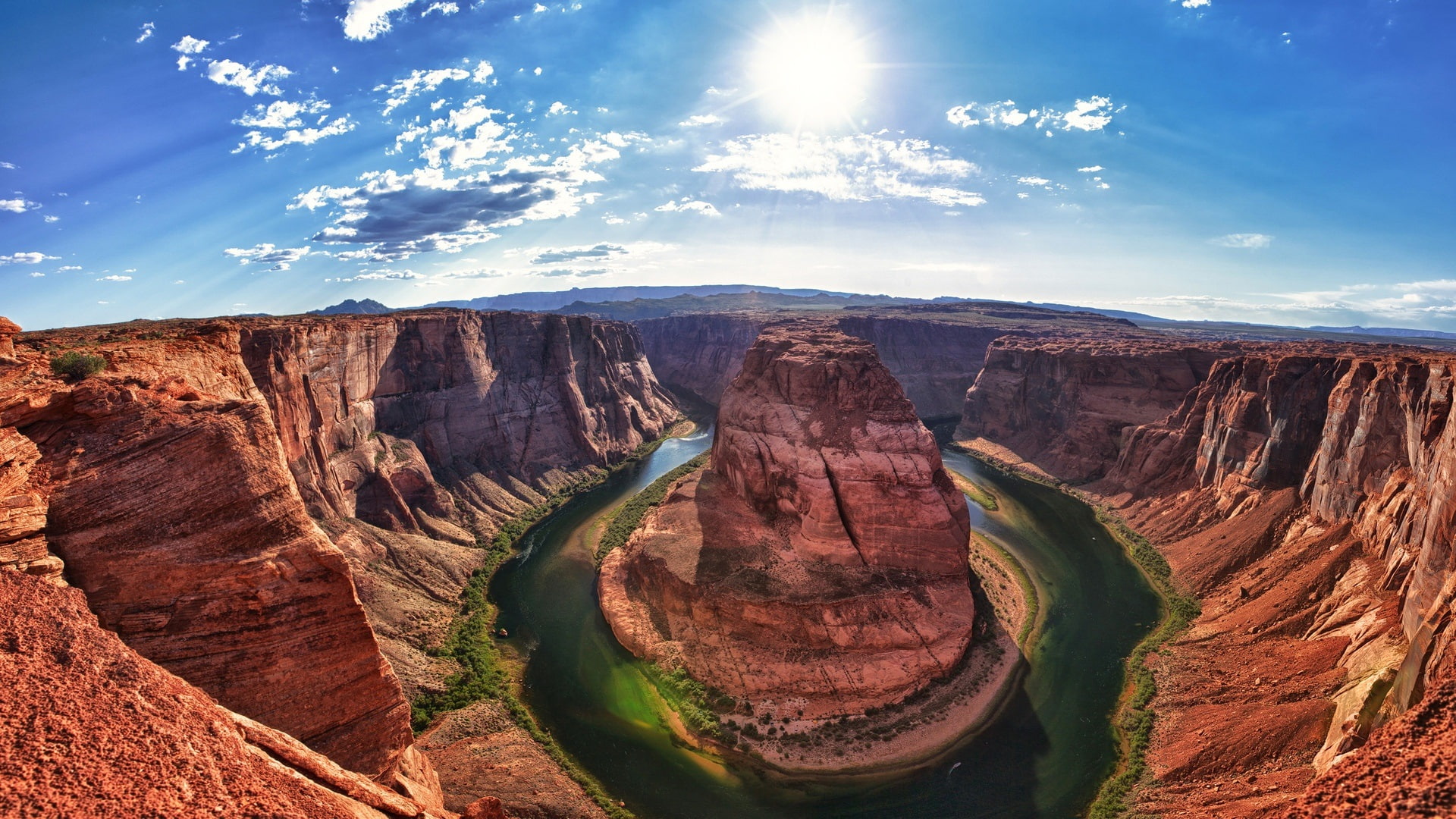 Colorado, Grand, Sun, Canyon, Sky, 1080P, River, Arizona, USA, HD Wallpaper