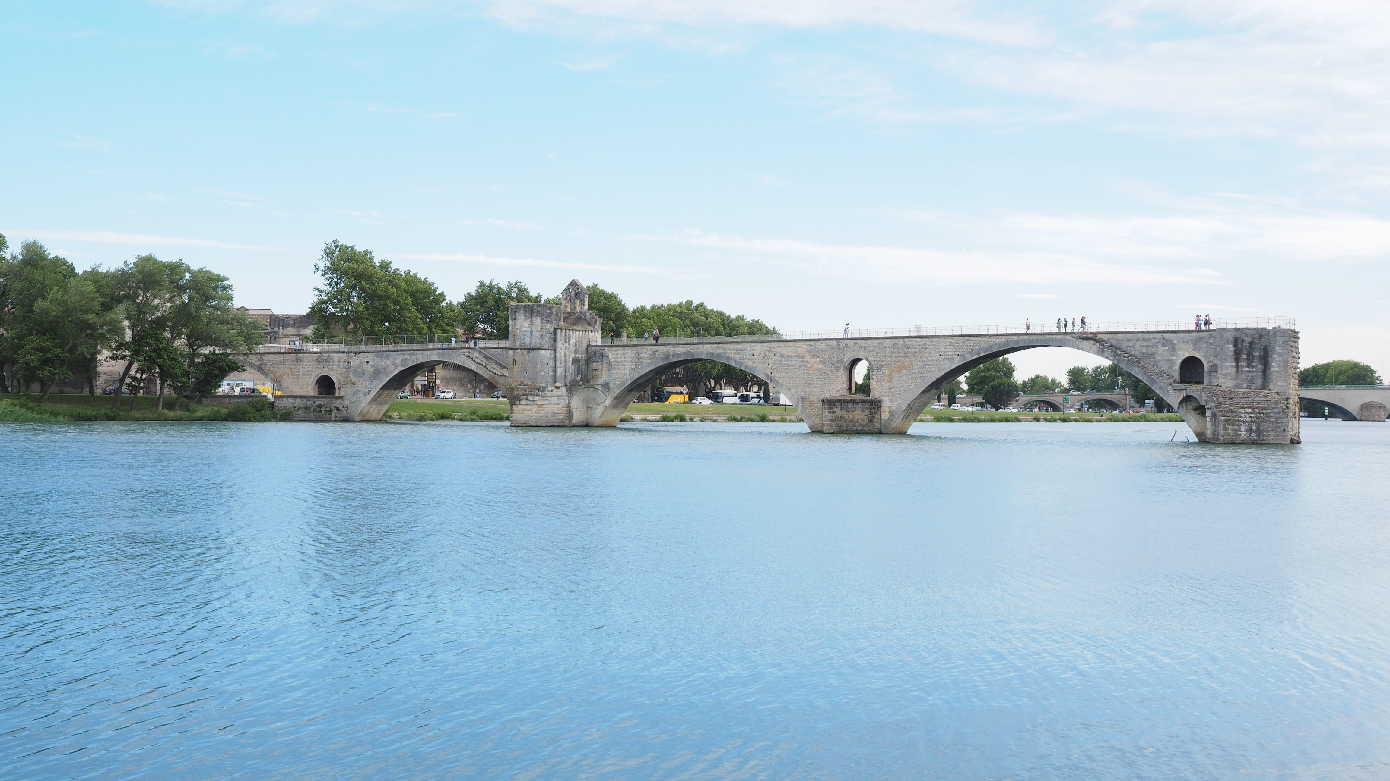 pont saint bénézet, arched, river, connection, bridge, tourist attraction, destroyed, waters, built structure, outdoors, nature, cloud - sky, water, provence, HD Wallpaper