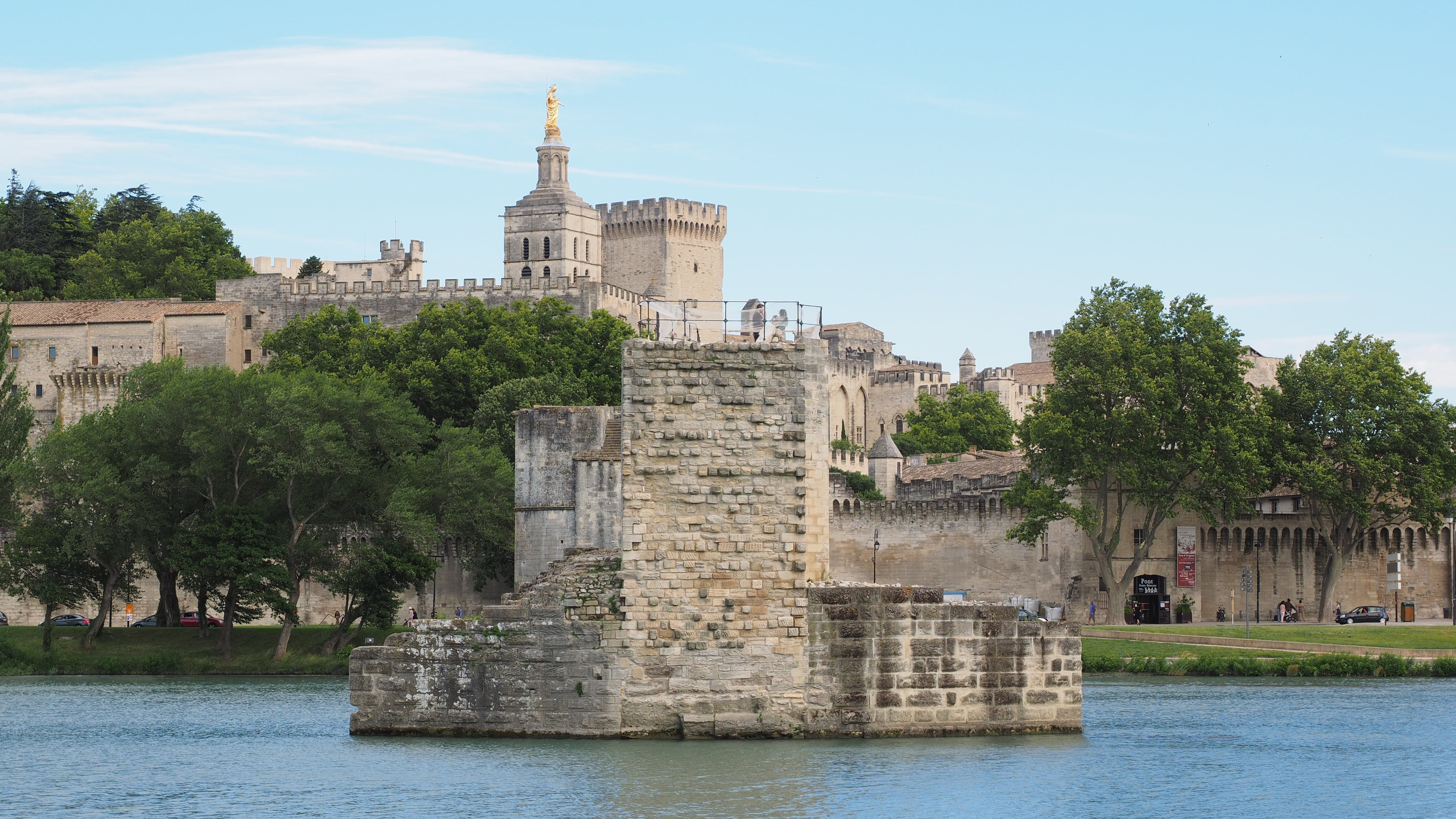 pont davignon, fort, bending over ruins, tourist attraction, bridge of avignon, day, travel, built structure, collapsed, invaded, pont saint bénézet, water, HD Wallpaper