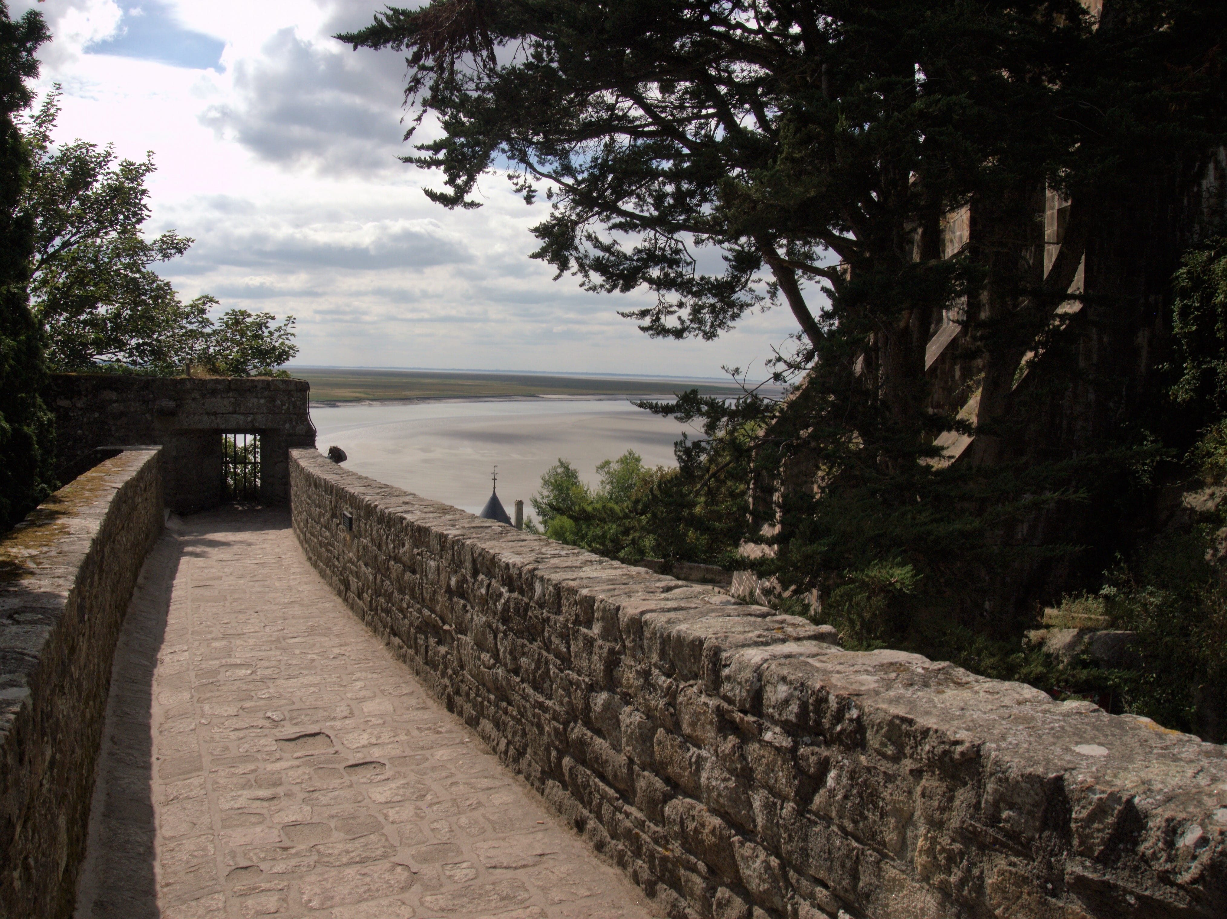 scenics - nature, plant, europe, day, monastery, le mont saint michel, tranquility, built structure, footpath, church, tourism, tranquil scene, architecture, HD Wallpaper
