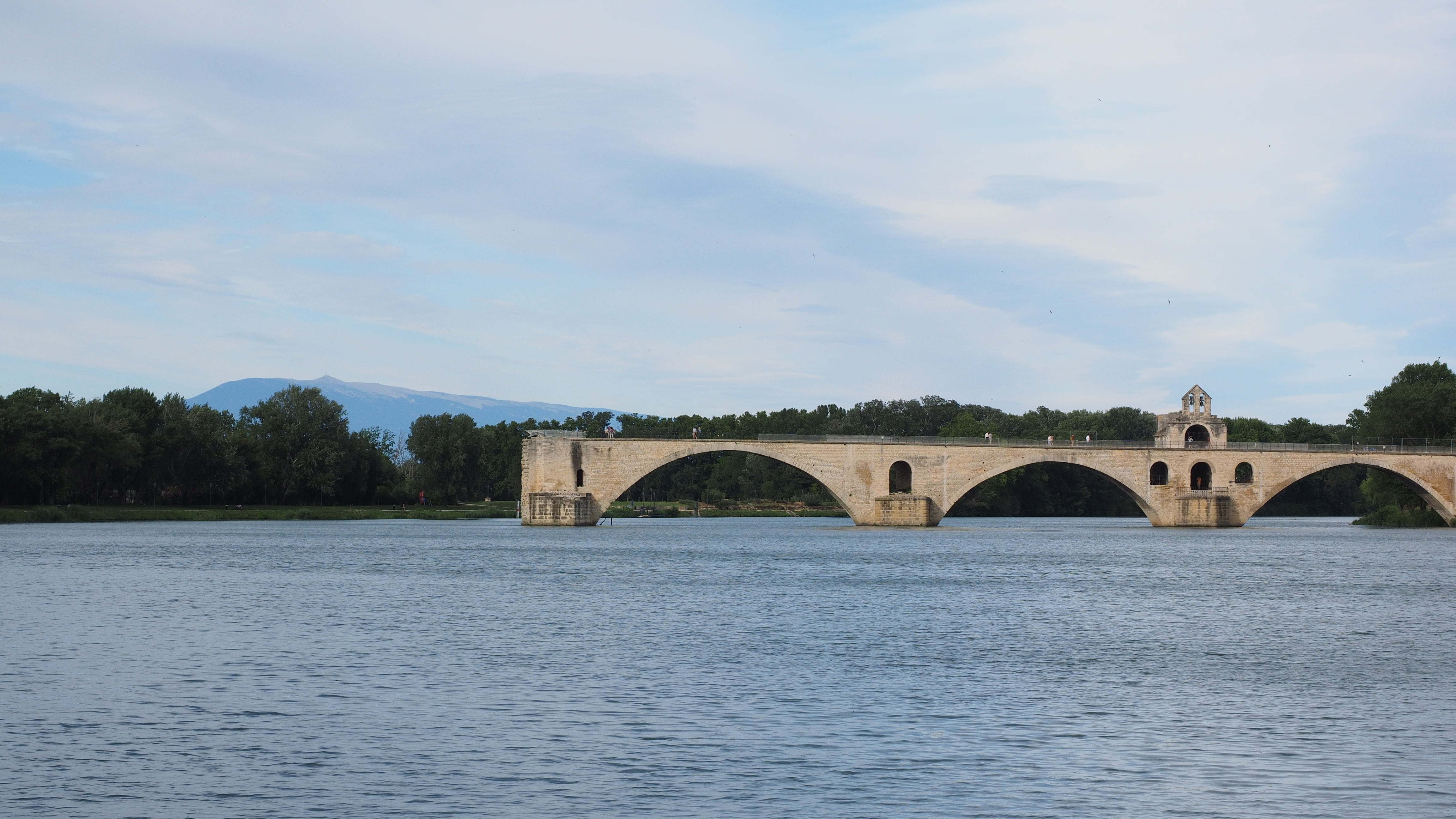 waters, sur le pont davignon, pont saint bénézet, built structure, day, arch, bridge of avignon, tourist attraction, rhône, bending over ruins, distant view, HD Wallpaper
