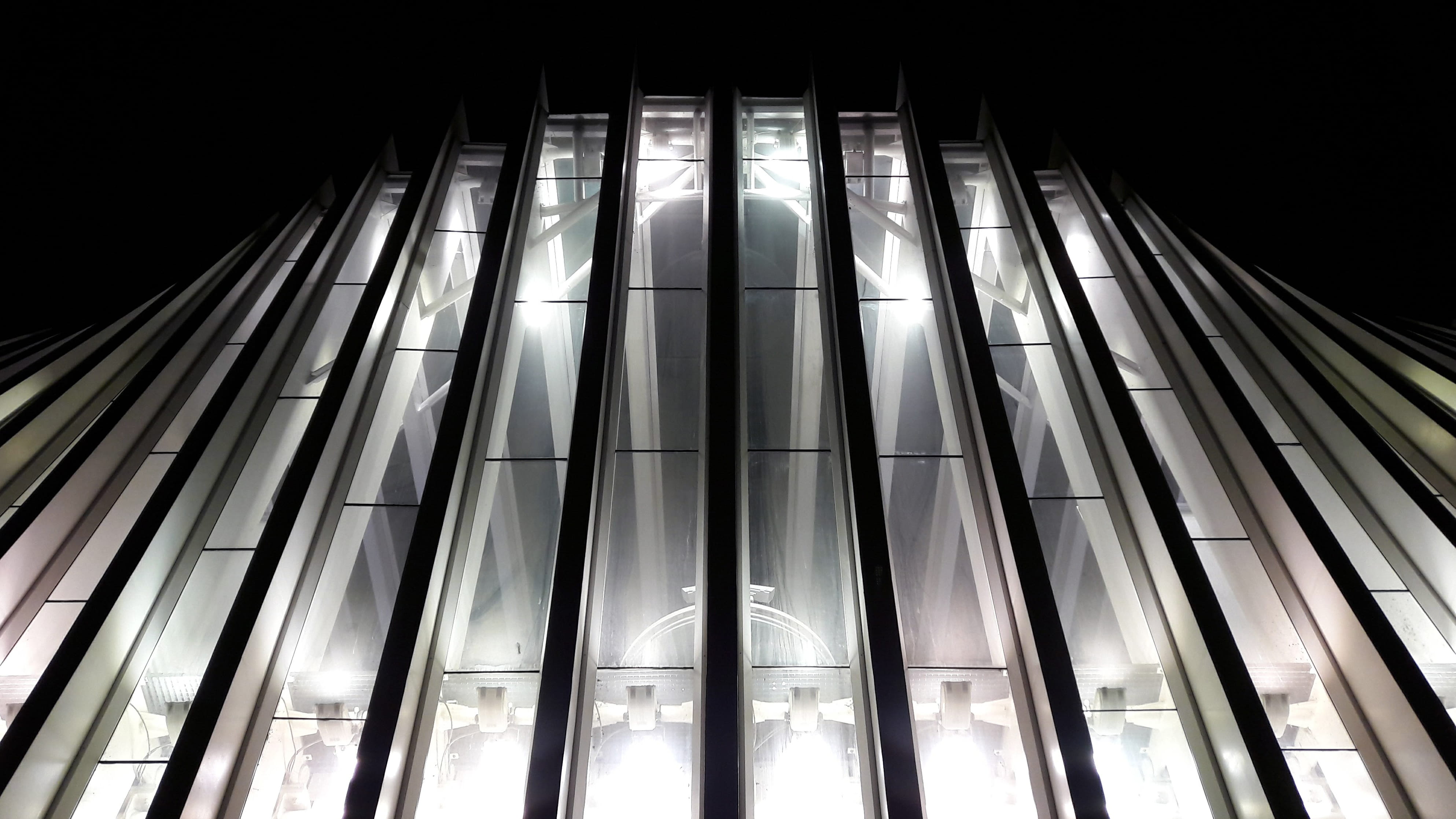 built structure, electricity, building exterior, pattern, illuminated, tall - high, ceiling, architecture, directly below, reggio emilia, emilia romagna, HD Wallpaper