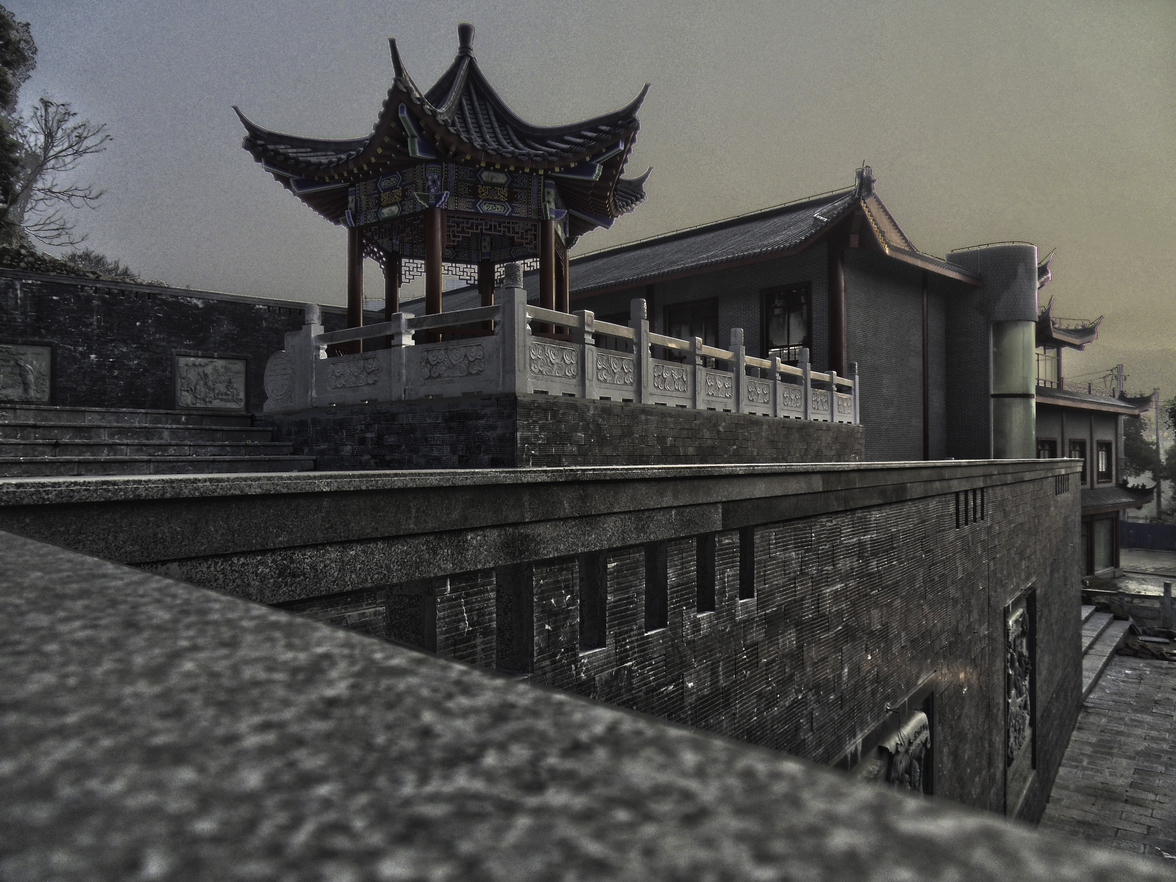 nature, 4K, water, wall, religion, place of worship, yongfu, belief, building, building exterior, low angle view, guilin, fengshan park, day, no people, HD Wallpaper