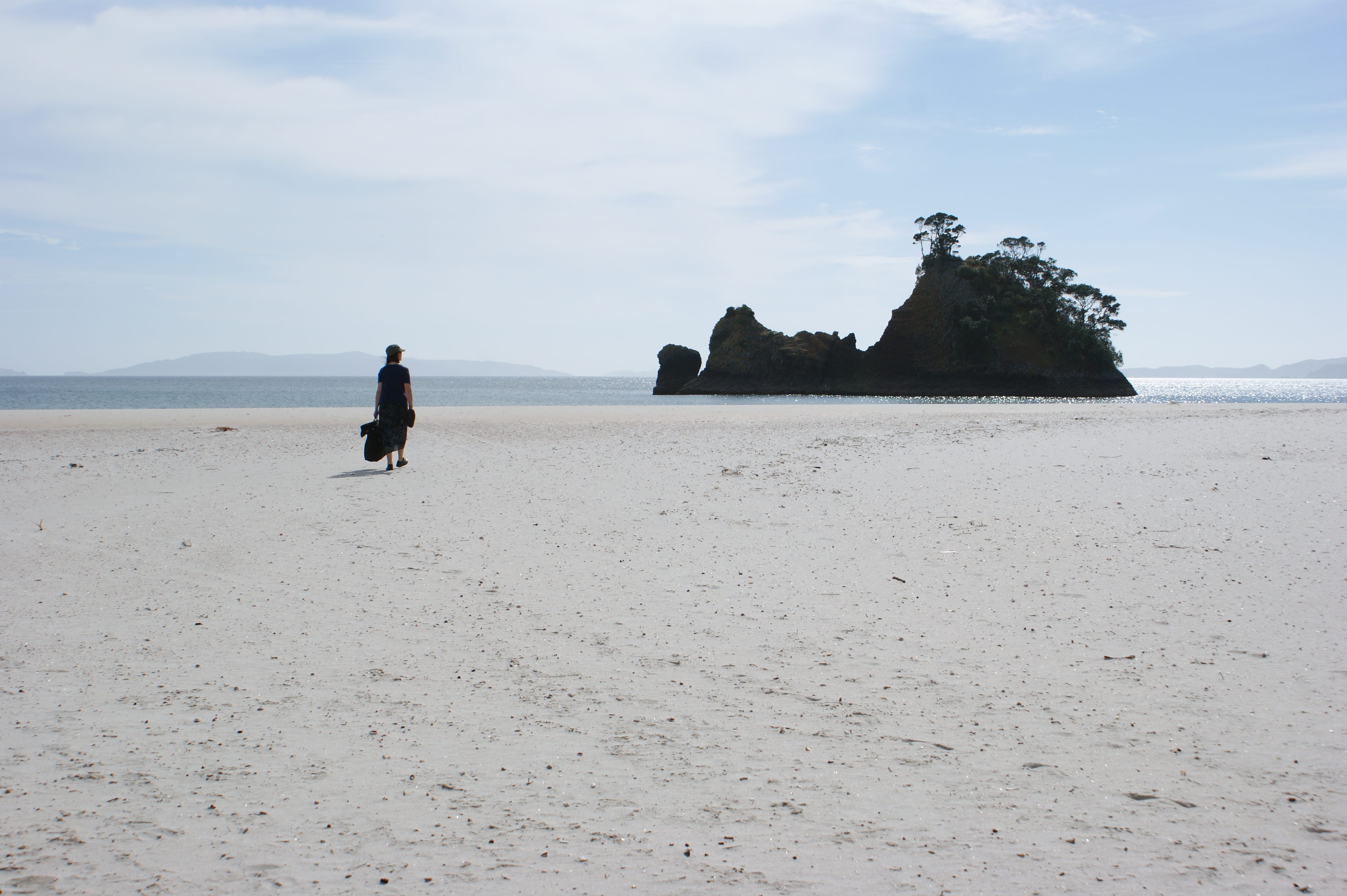 cloud - sky, tranquility, sea, nature, day, rock, coromandel, one person, land, tranquil scene, beauty in nature, outdoors, new zealand, beach, sky, scenics - nature, HD Wallpaper