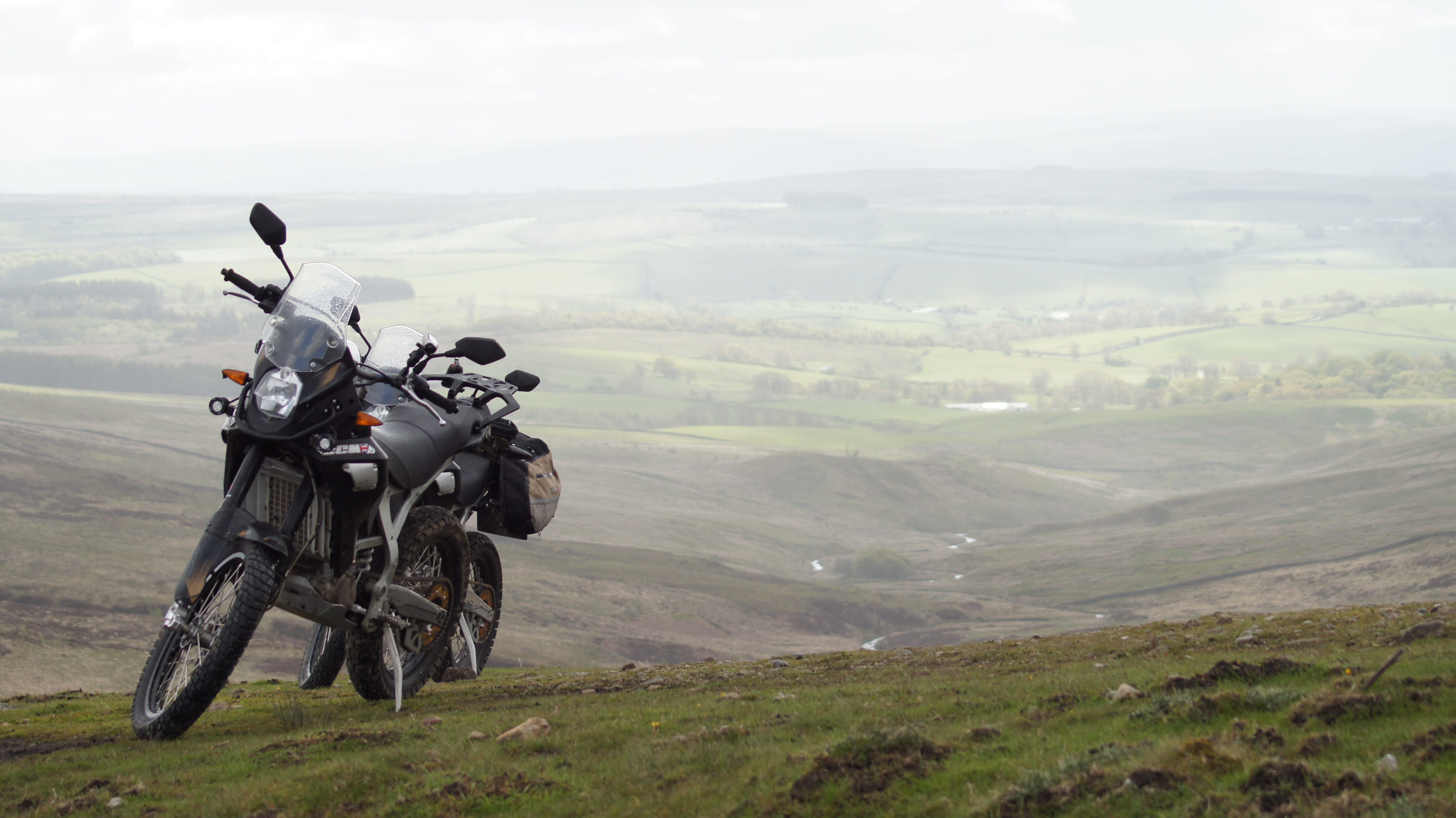 leisure activity, dom, non-urban scene, helmet, land, motorbike, beauty in nature, landscape, mountain range, tranquility, Moorland, masculine, tranquil scene, HD Wallpaper