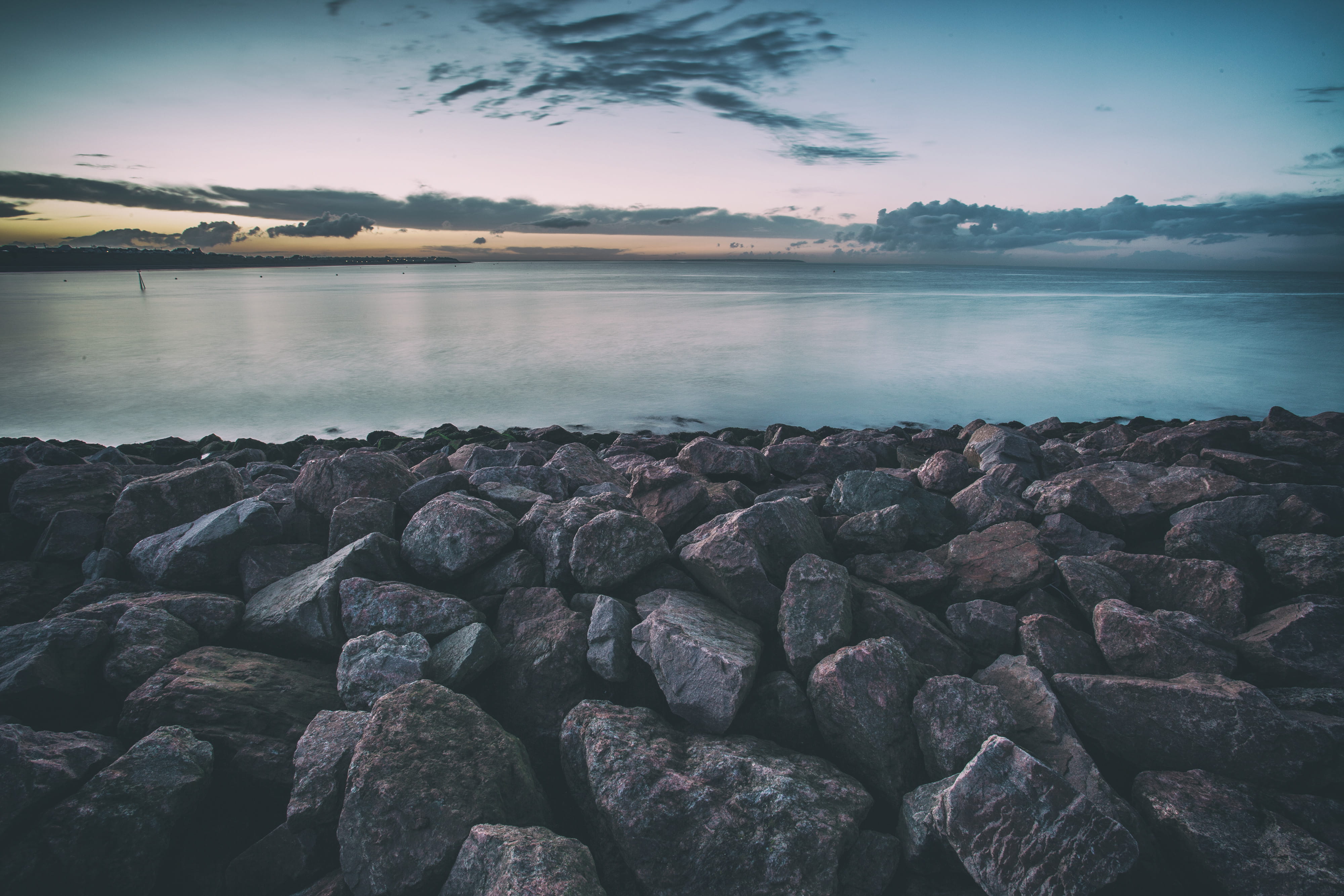 non-urban scene, beach, long, sunset, sky, rocky coastline, rock - Object, remote, outdoors, photograph, cloud - Sky, taken, exposure, Kent, coastline, HD Wallpaper