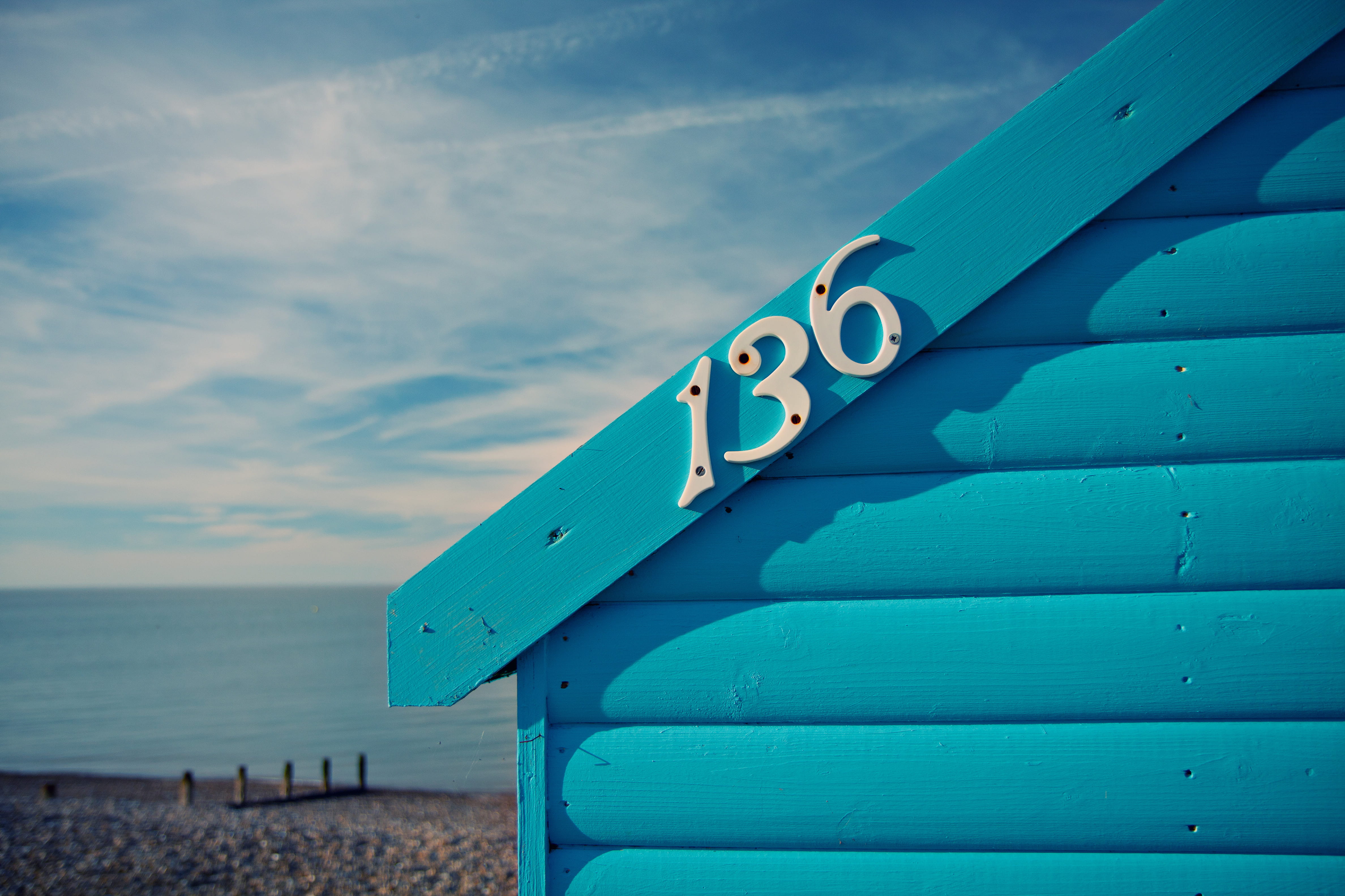 4K, outdoors, built structure, hut, sea, cloud - sky, water, no People, close, beach hut, tranquil scene, beach, various, Close-up shot, Coast, south, HD Wallpaper