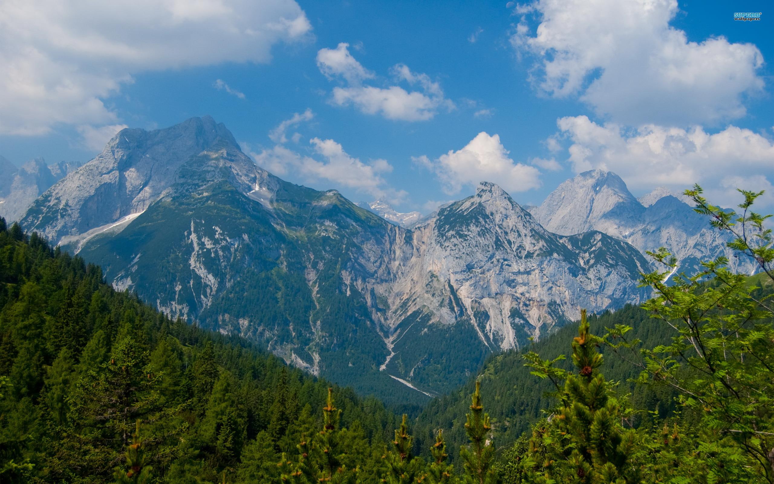 karwendel, 2K, clouds, nature and landscapes, sky, mountains, kiss, HD Wallpaper