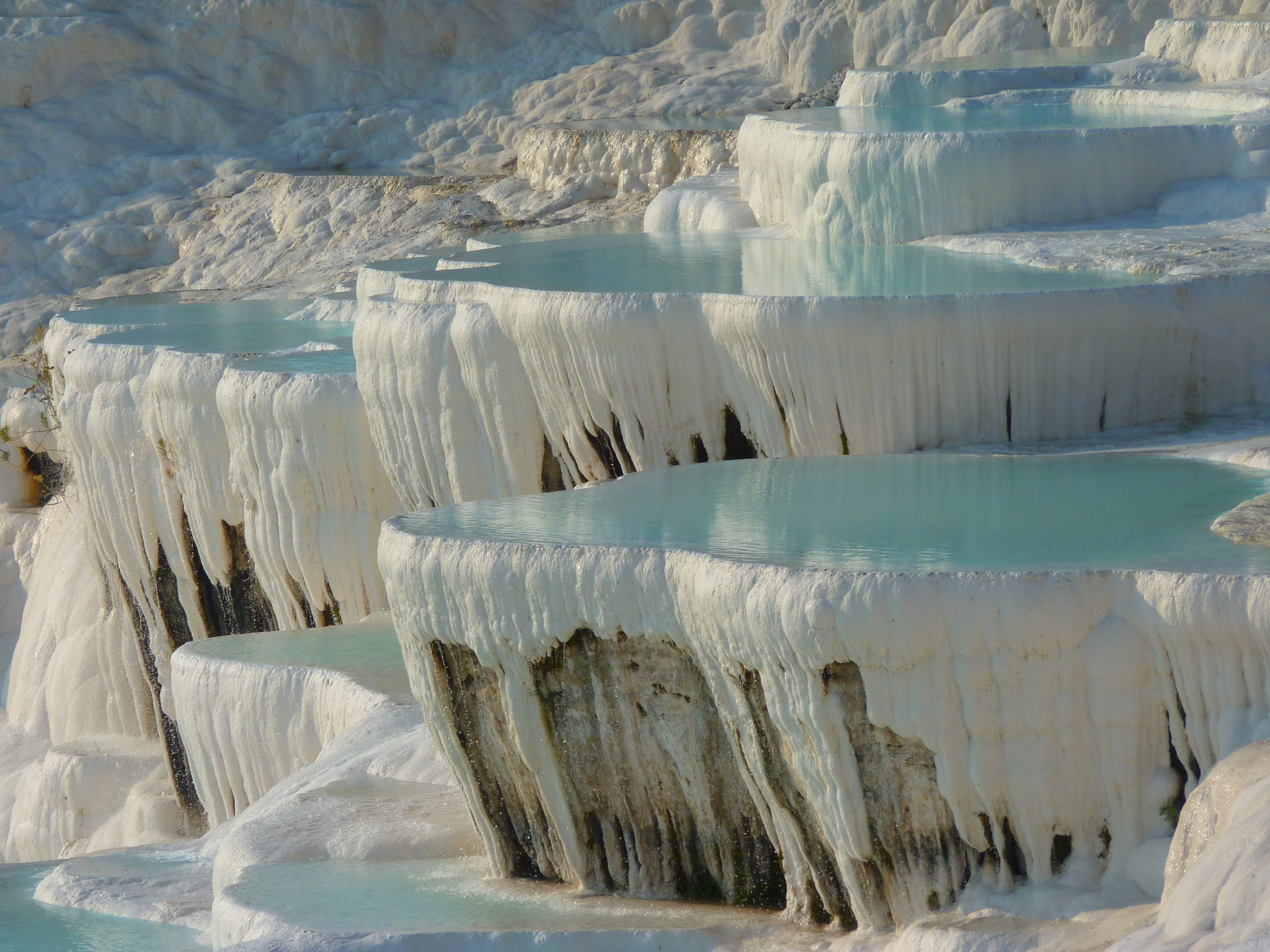 frozen, pamukkale, lake, day, tranquil scene, cold temperature, snow, lime sinter terrace, water, calcium, non-urban scene, environment, winter, pool, icicle, HD Wallpaper