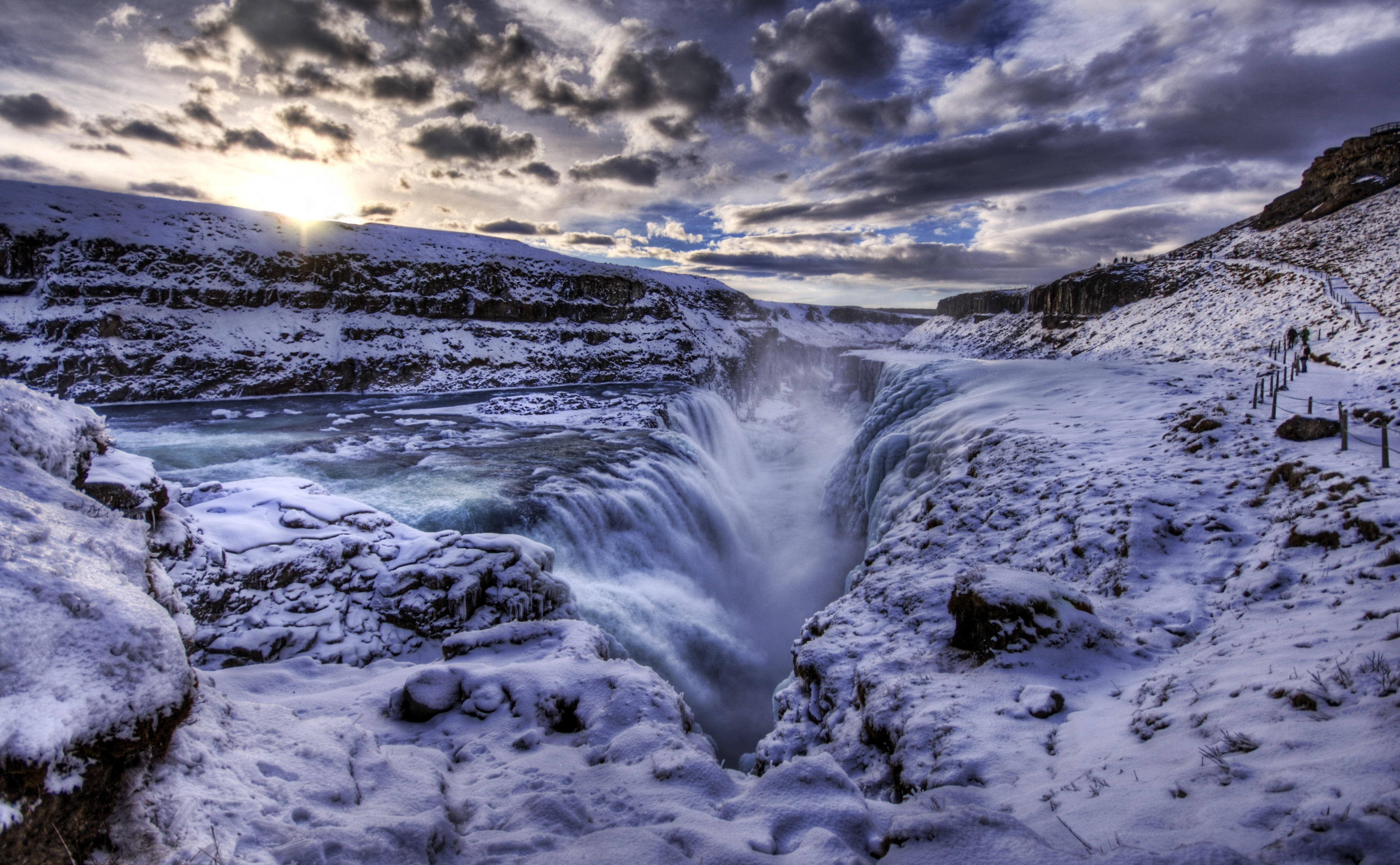 no people, cold temperature, Europe, rock, Snow, sky, rift, beauty in nature, winter, 4K, blurred motion, scenics - nature, Clouds, cloud - sky, flowing, HD Wallpaper