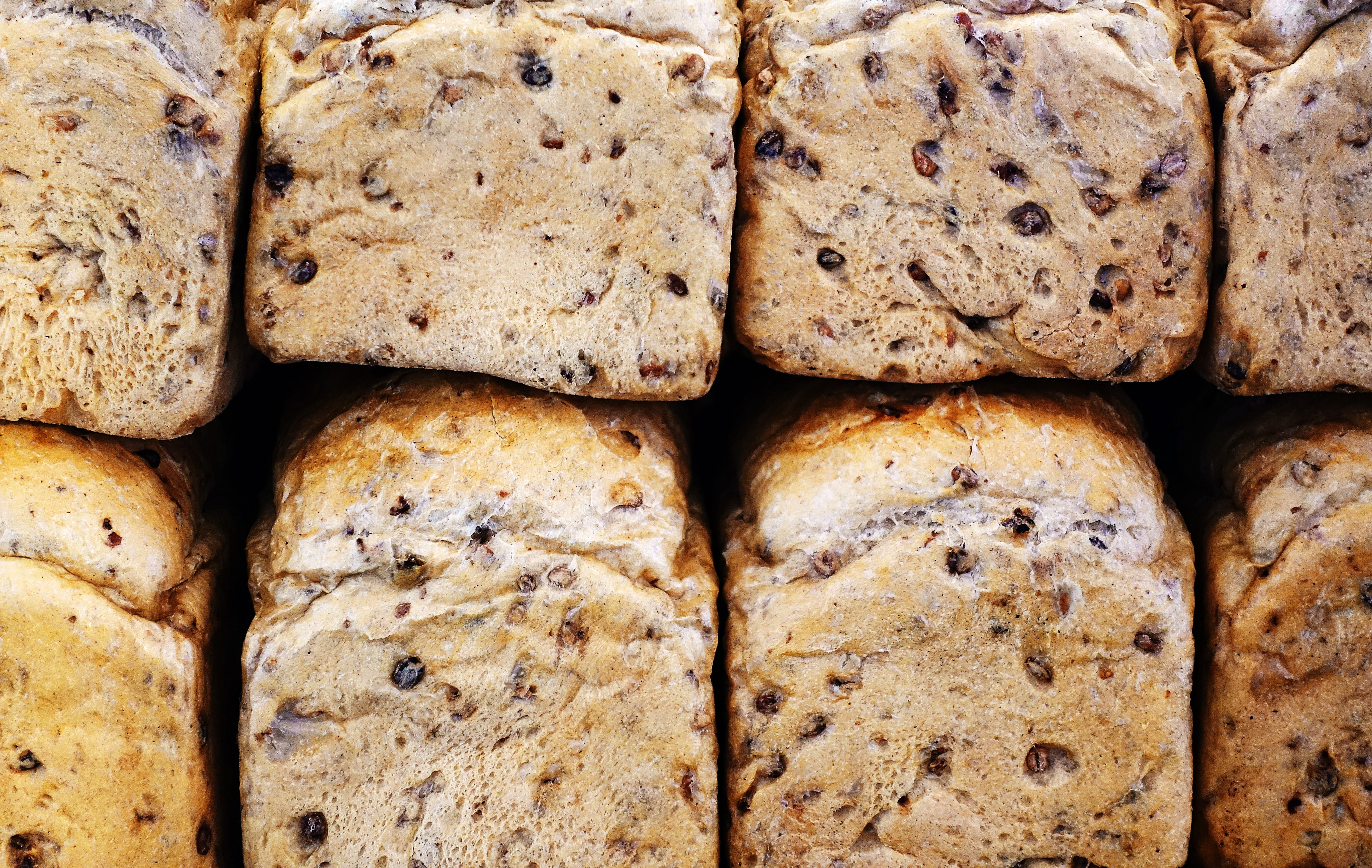 5K, full frame, bread, backgrounds, loaf, whole, baked, wellbeing, no people, granary, indoors, close-up, organic, brown, wheat, stacked, brown bread, HD Wallpaper