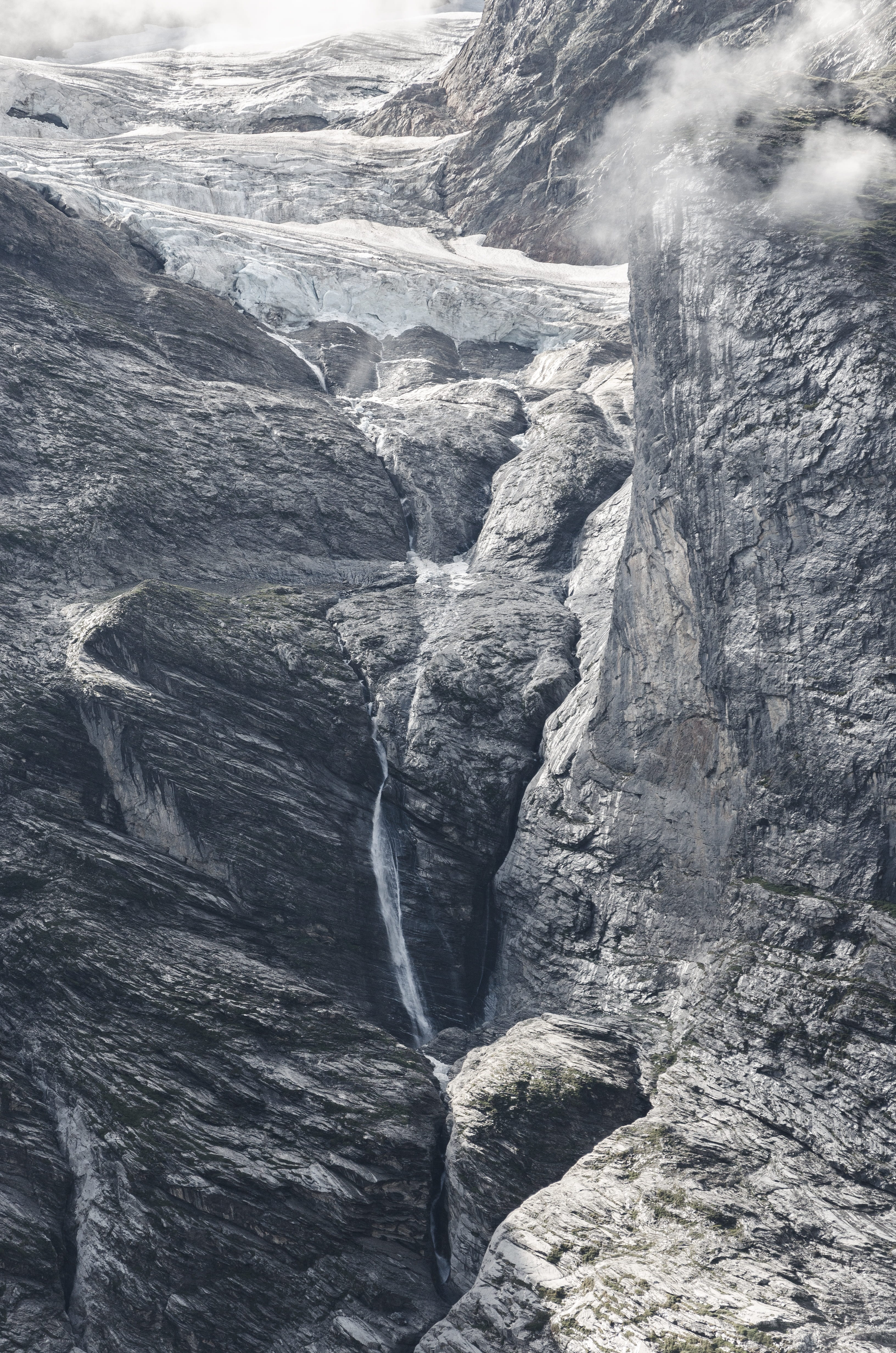 solid, formation, non-urban scene, landscape, rock formation, rocks, rock, cliff, scenics - nature, eroded, land, flowing water, waterfall, water, crevices, Phone HD Wallpaper