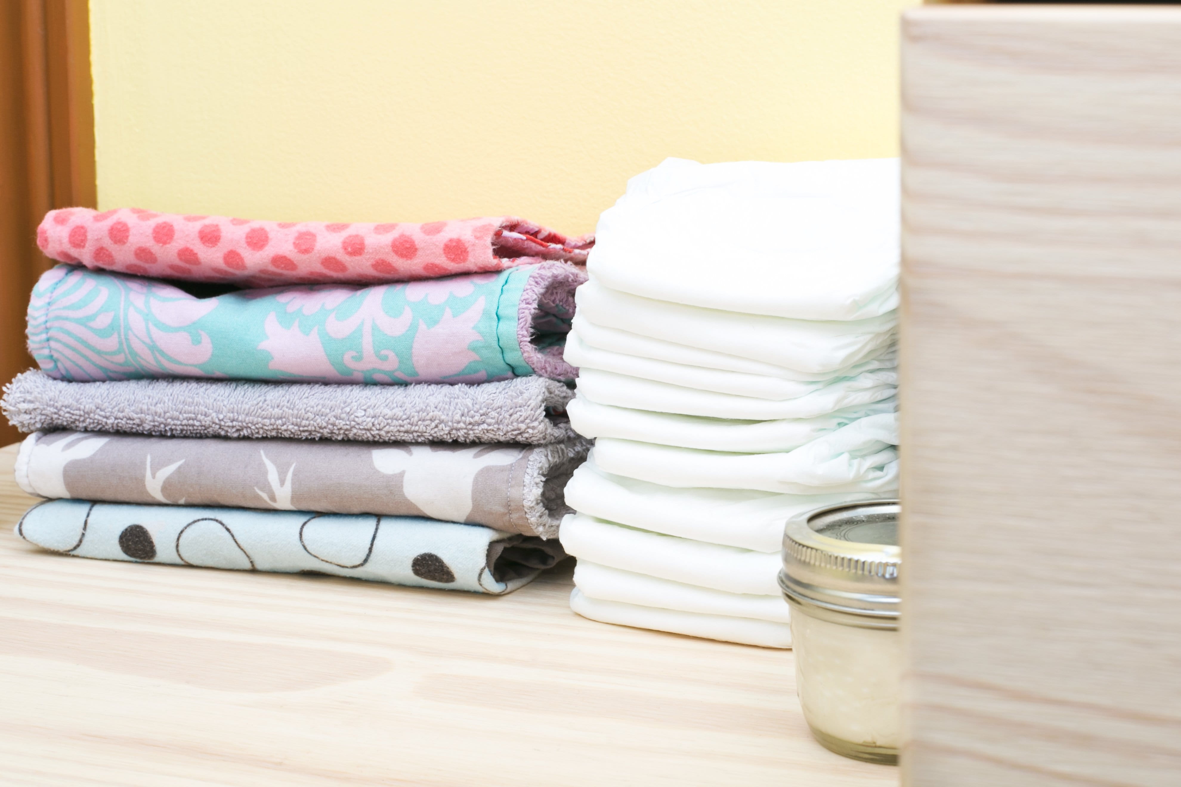 clean, close-up, supplies, choice, arrangement, indoors, home interior, folded, Baby, still life, table, 4K, multi colored, home, group of objects, neat, HD Wallpaper
