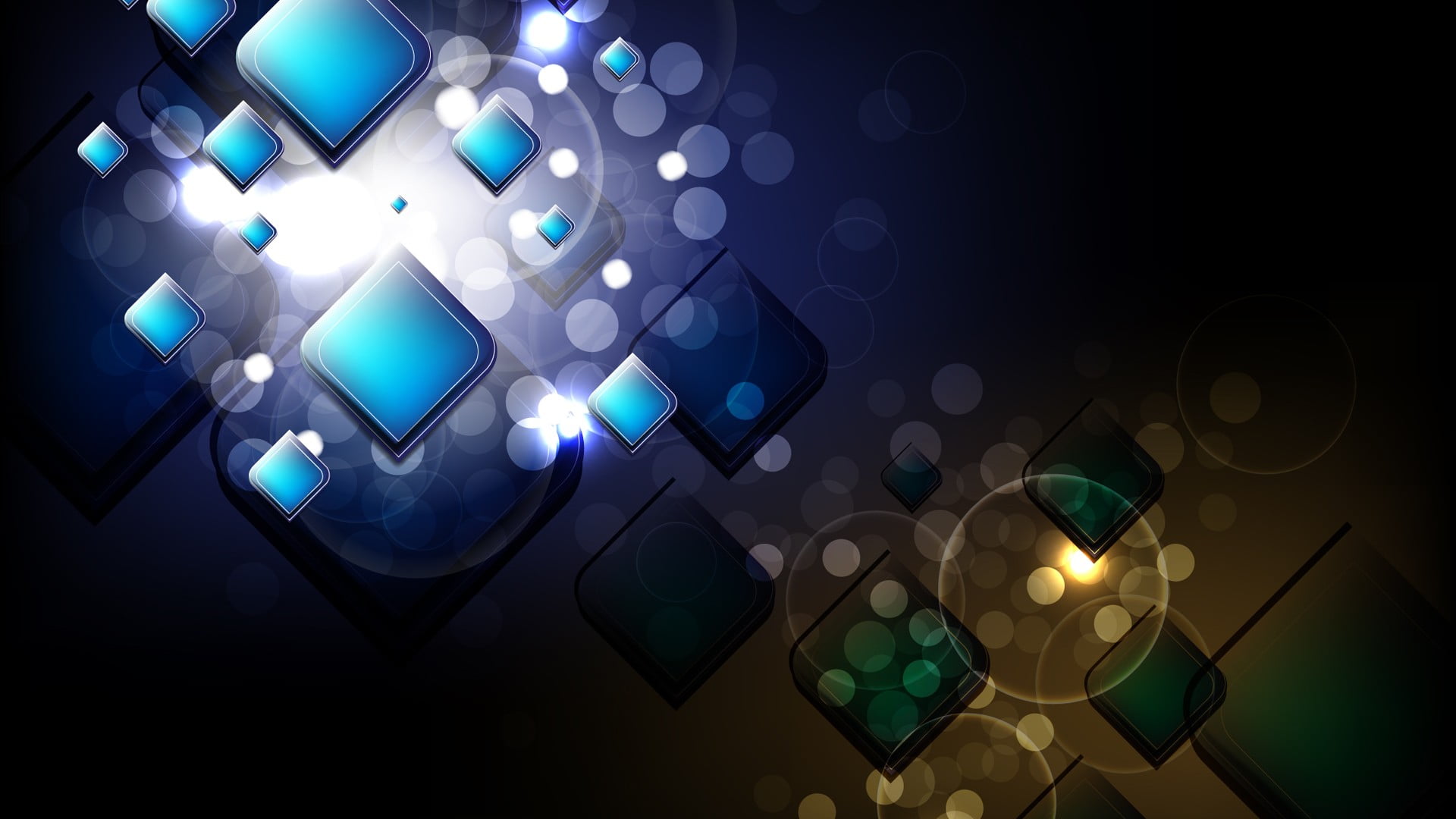 pattern, creativity, light - natural phenomenon, square, abstract, illuminated, circle, night, light, no people, lighting equipment, blue, digital art, HD Wallpaper