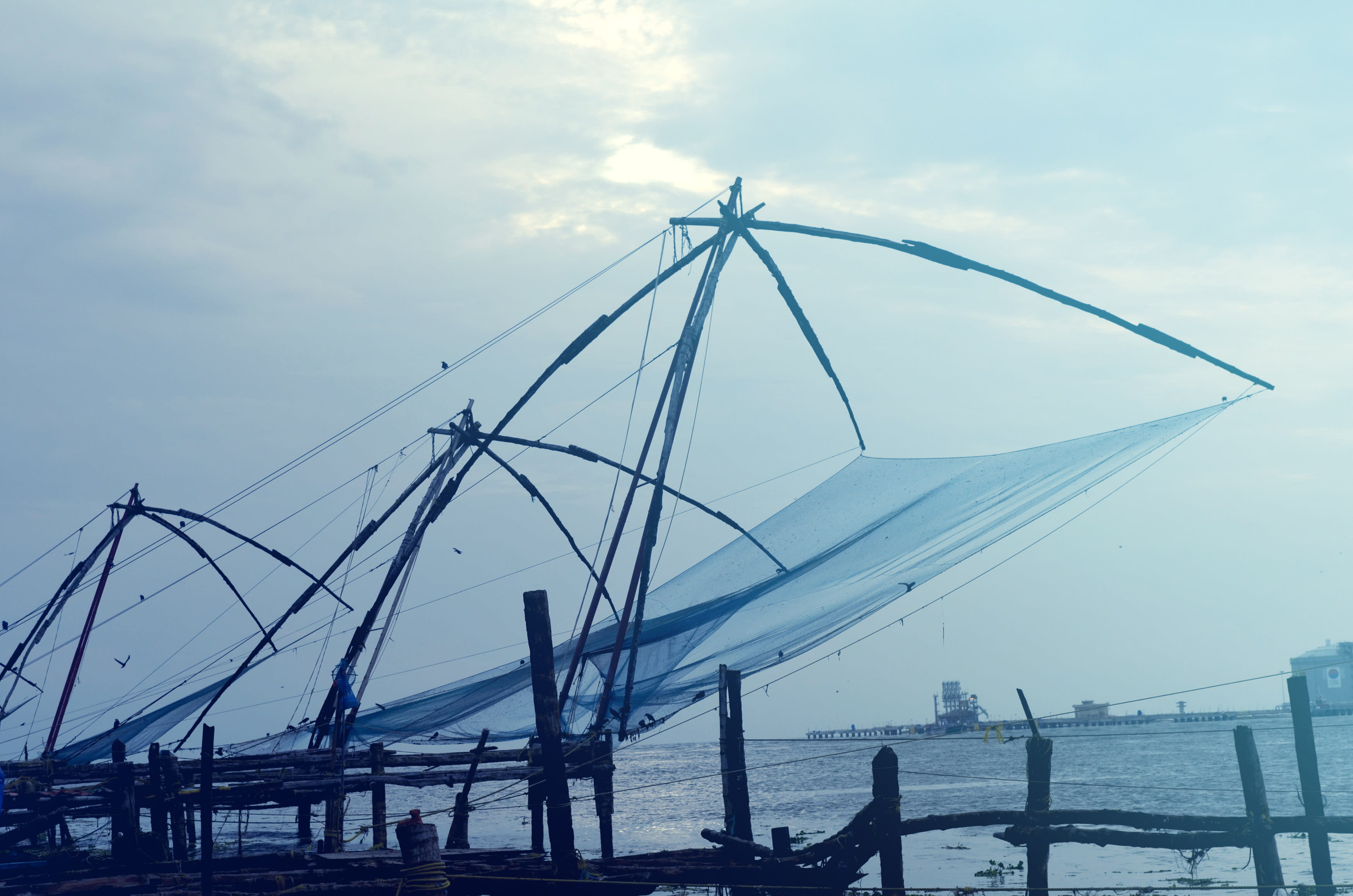 sailboat, water, outdoors, bridge - man made structure, chinese, bridge, transportation, connection, no people, travel, fish, architecture, mode of transportation, HD Wallpaper