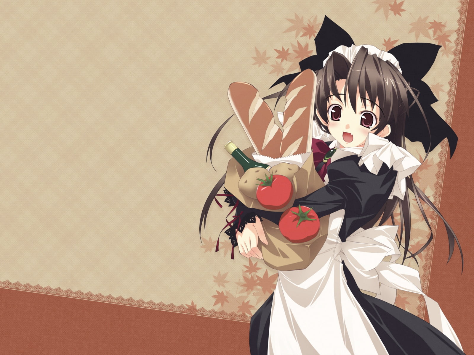murakami suigun, celebration, bread, indoors, food, lifestyles, girl, animal wildlife, maid, 720P, wall - building feature, mask, representation, costume, HD Wallpaper