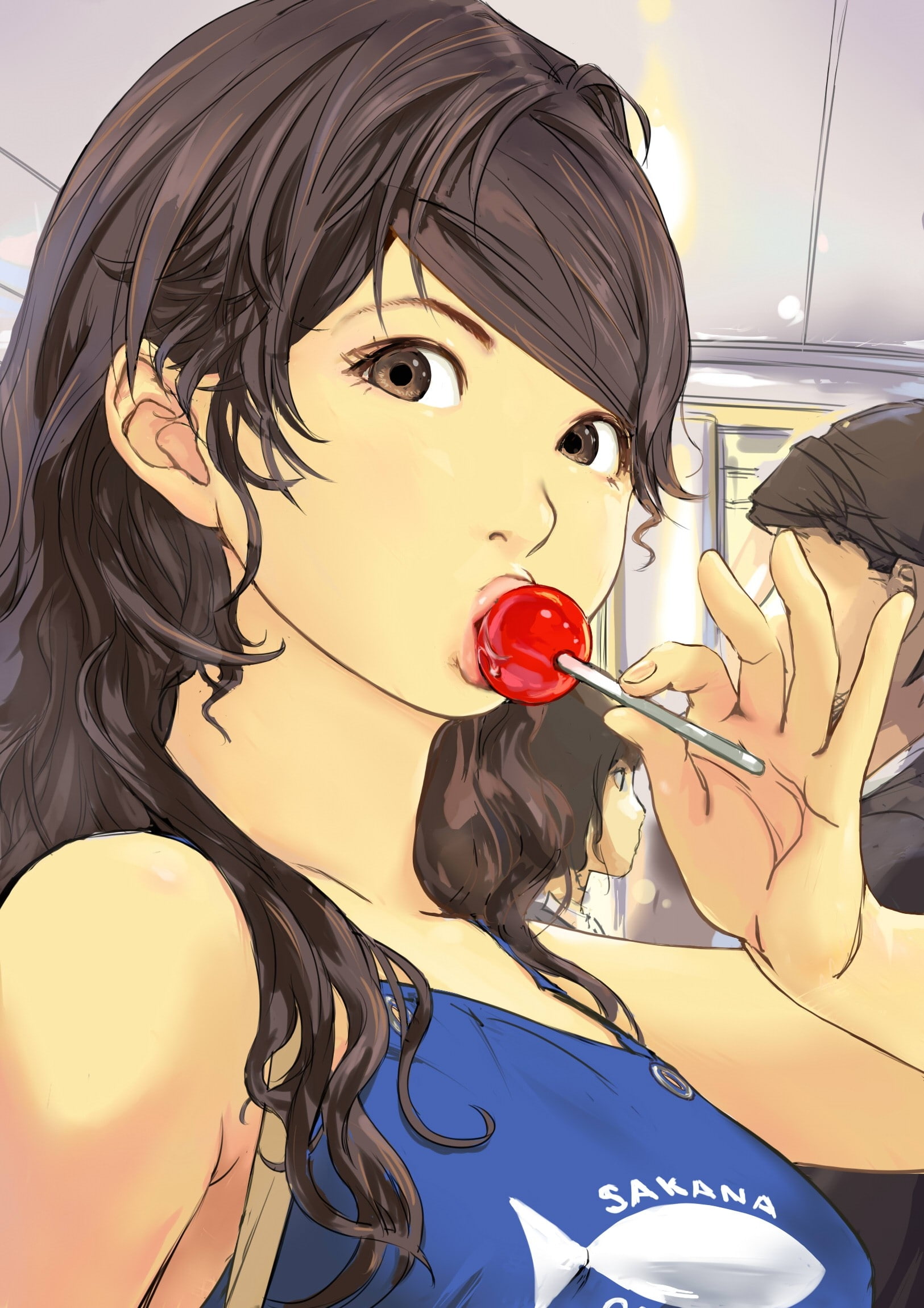 anime, art, murakami, schoolgirls, hot, tennis, hd, bondage, 1080P, x, suigun, tied, Phone HD Wallpaper