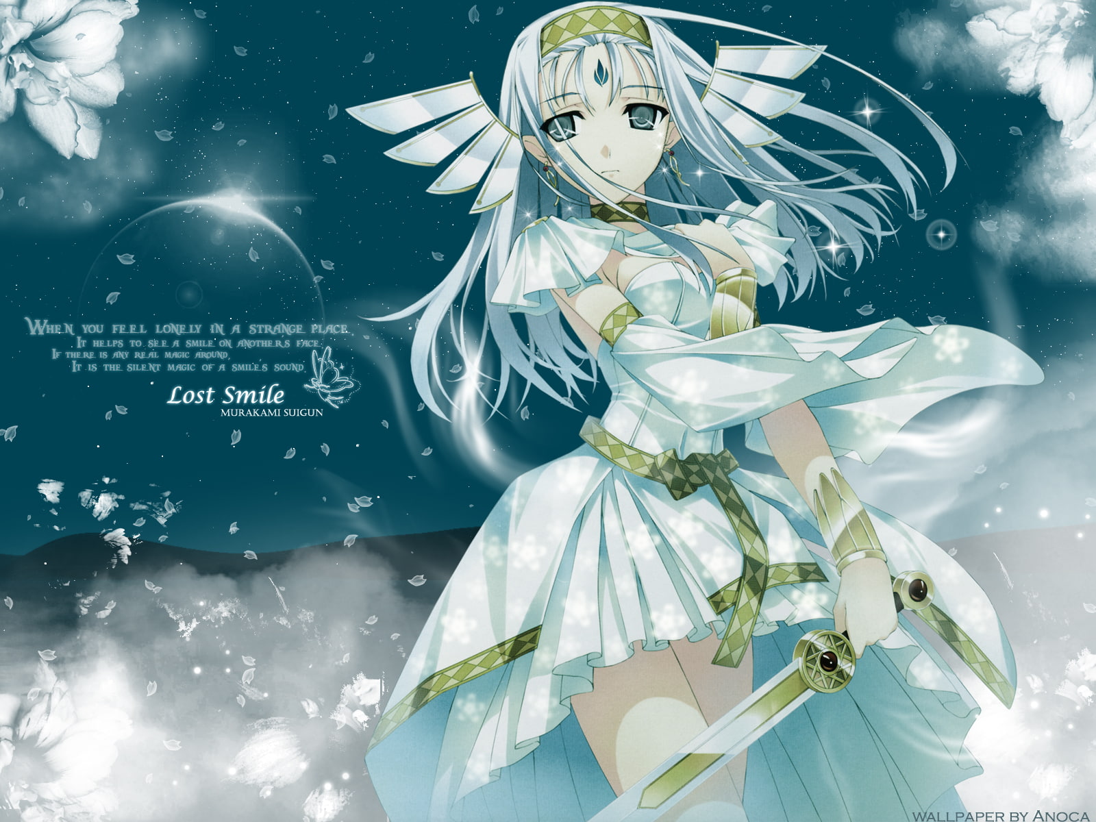 white, silvery, murakami, 720P, suigun, HD Wallpaper