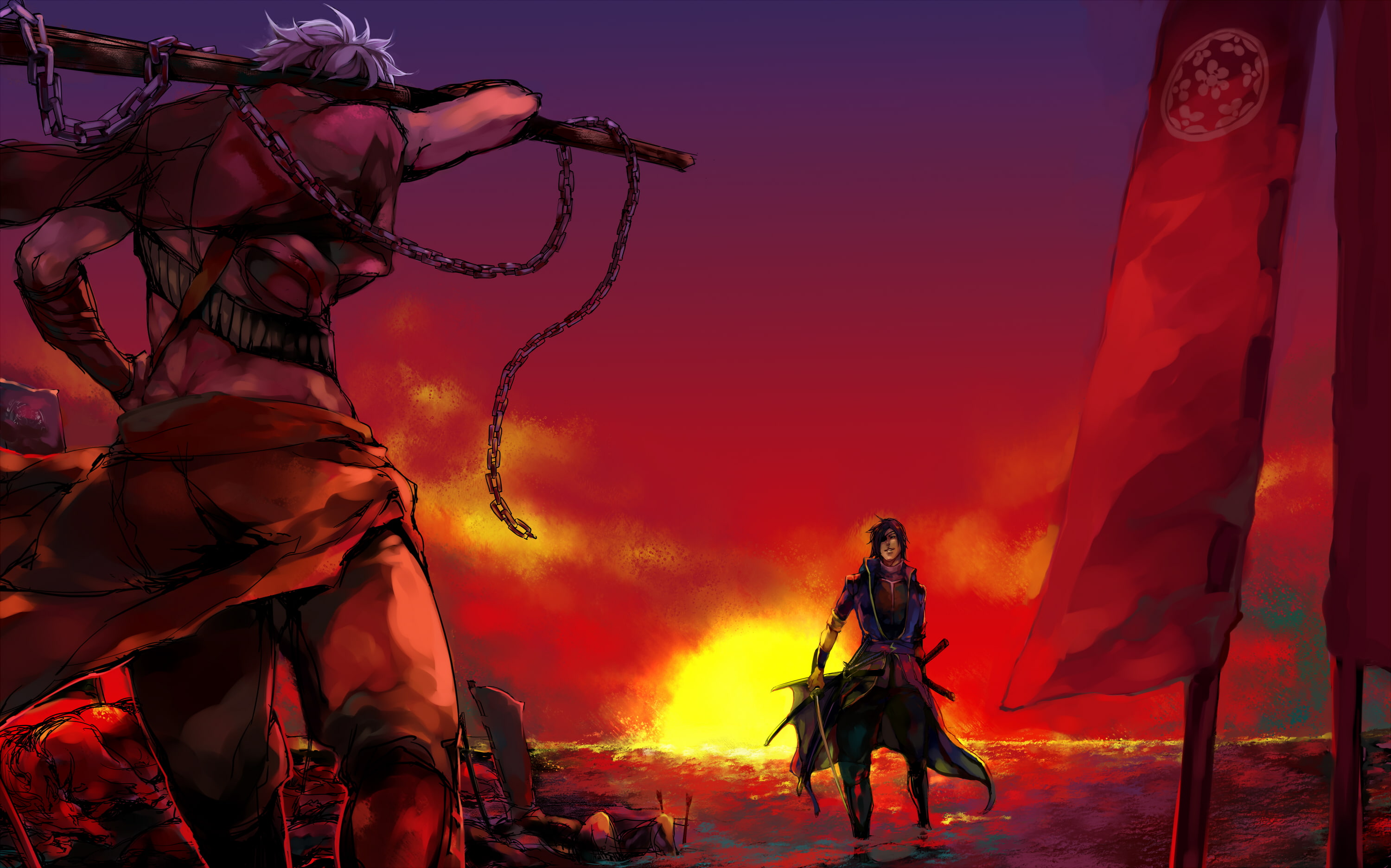chosokabe, character, masamune, 2K, motochika, basara, date, sengoku, HD Wallpaper