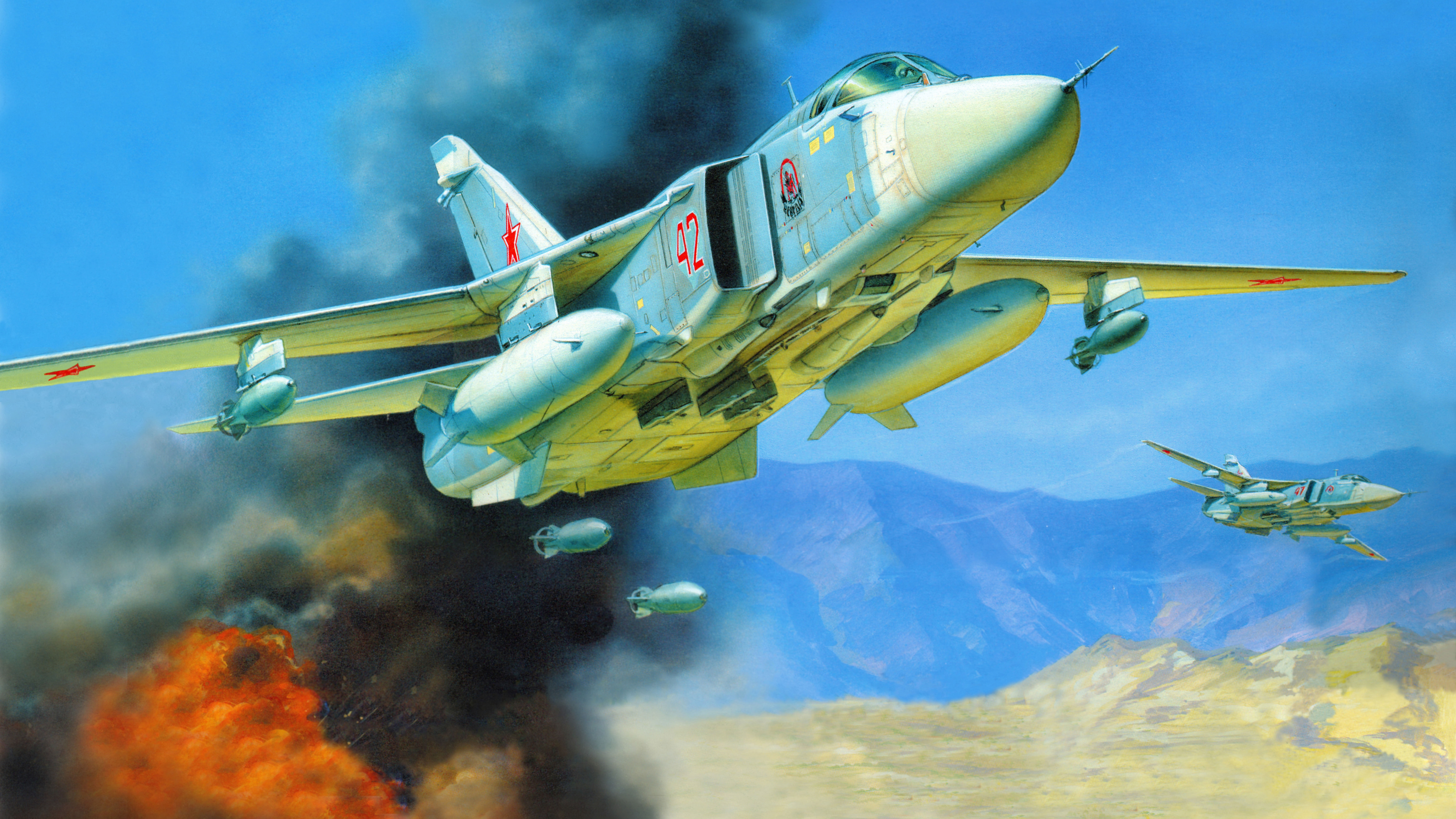 Jet Fighters, 8K, Sukhoi Su-24, HD Wallpaper