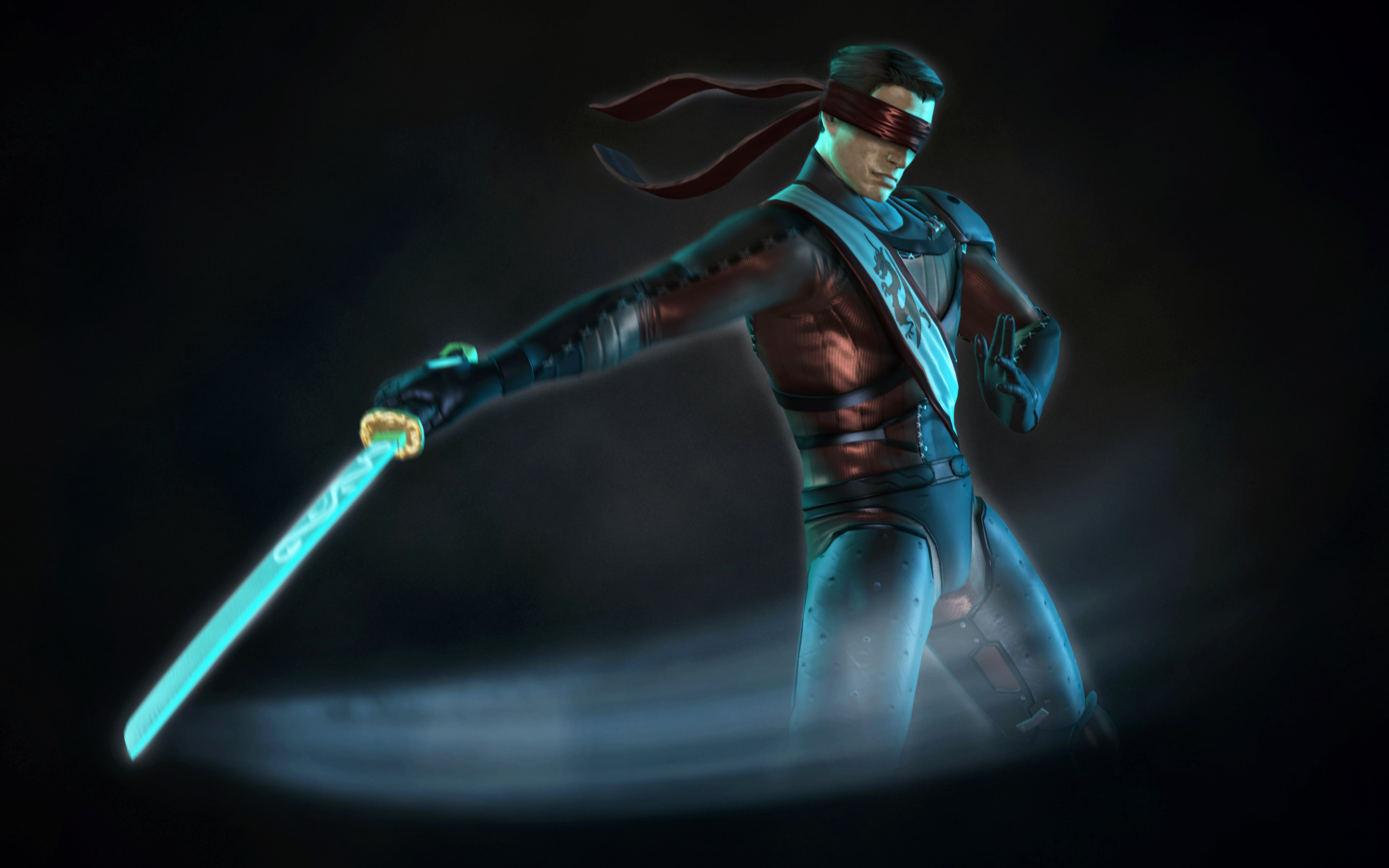 Kenshi, Swordsman, 4K, sword, blind, Katana, Sento, Mortal Kombat, HD Wallpaper