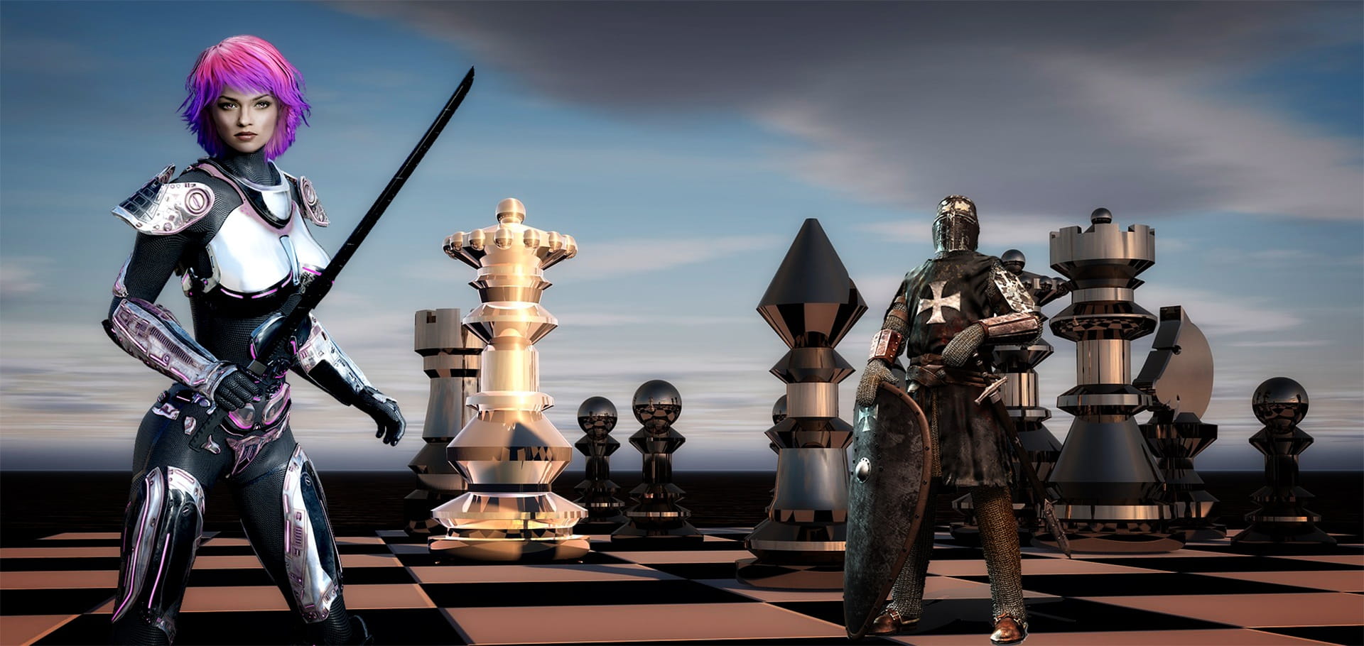 day, male likeness, knight, standing, swordsman, creativity, sculpture, chess piece, statue, warrior, architecture, representation, kingdom, art and craft, HD Wallpaper